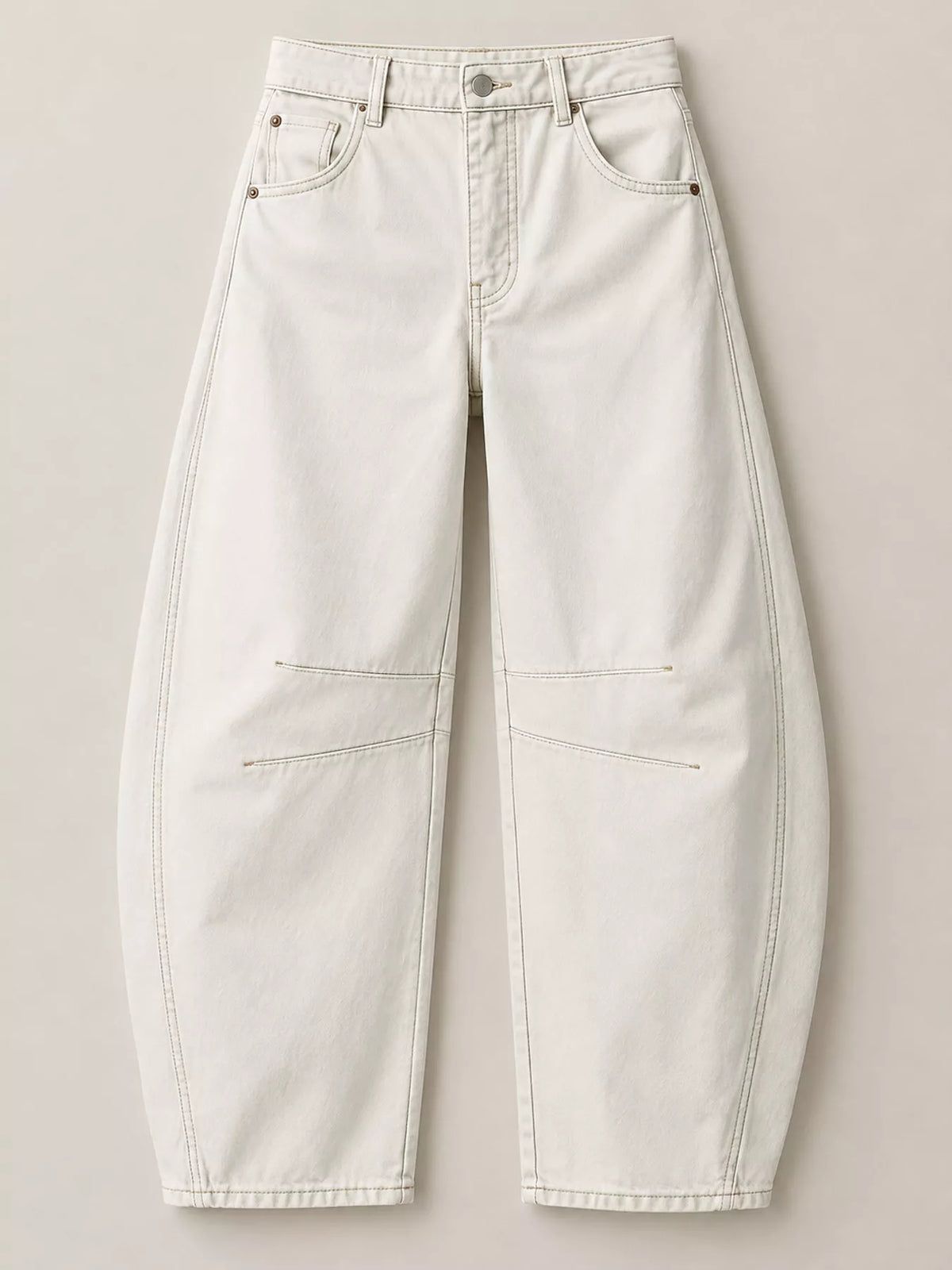 Washed Barrel-Leg Jeans