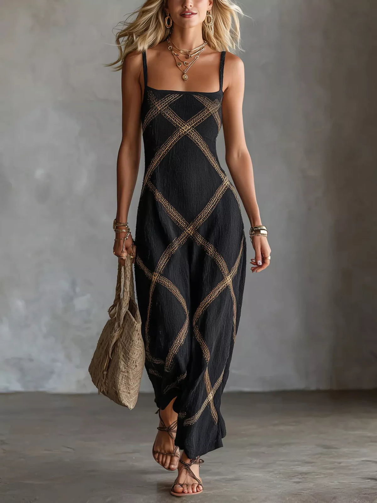 Square Neck Plus Size Maxi Dress