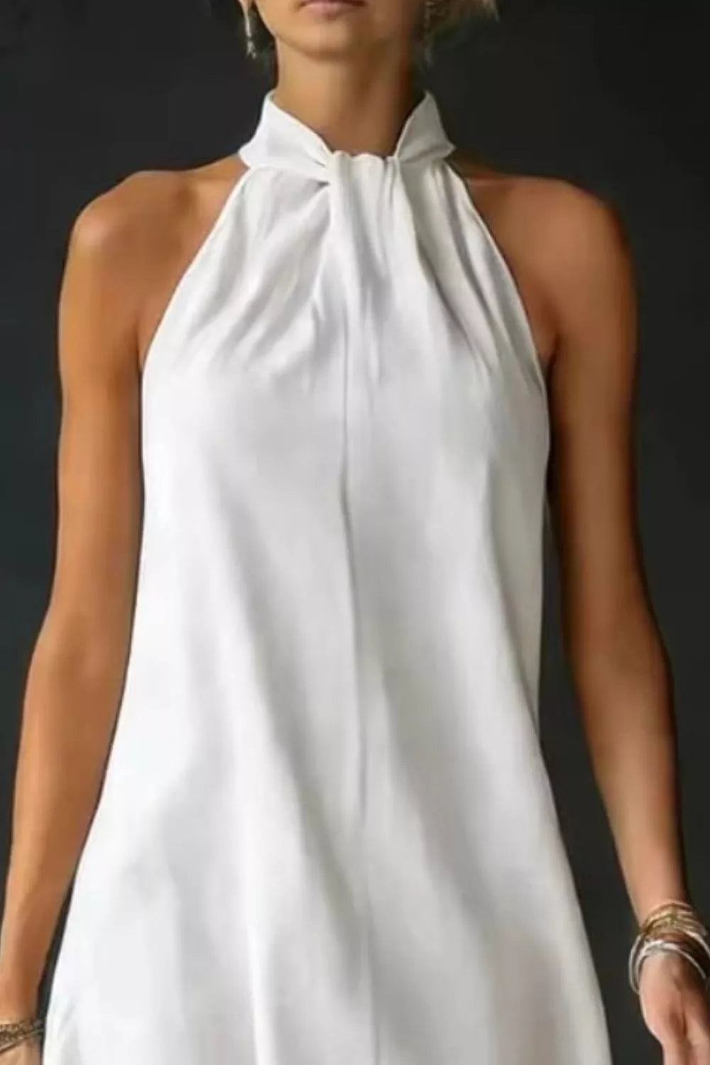 Halter Neck Sleeveless Maxi Dress with Slit