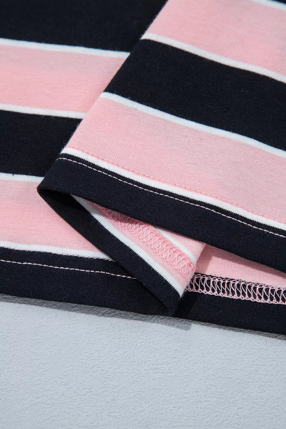 Loose Tee and Pants Set in Pink Stripe