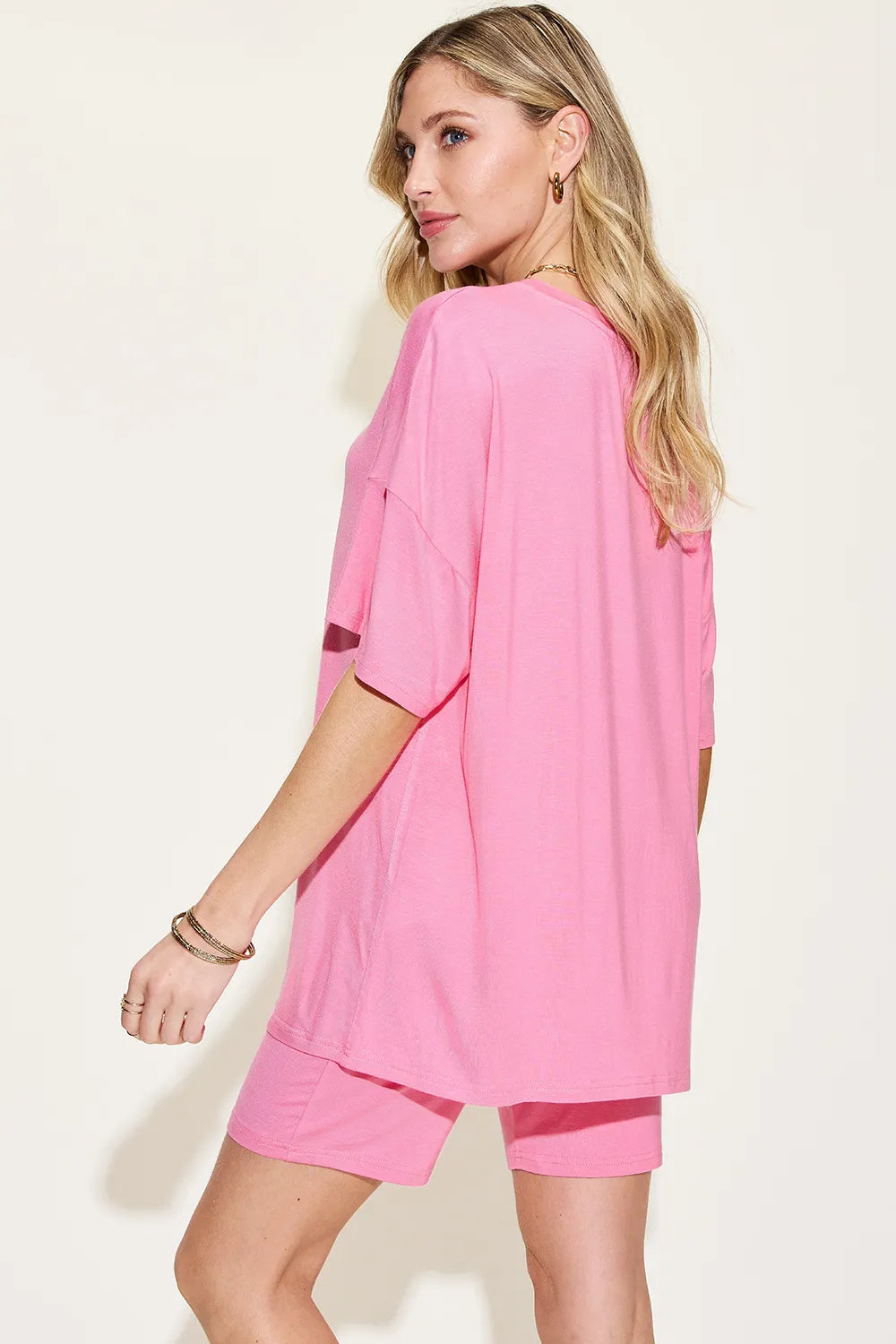 Basic Bae V-Neck Tee and Shorts Set