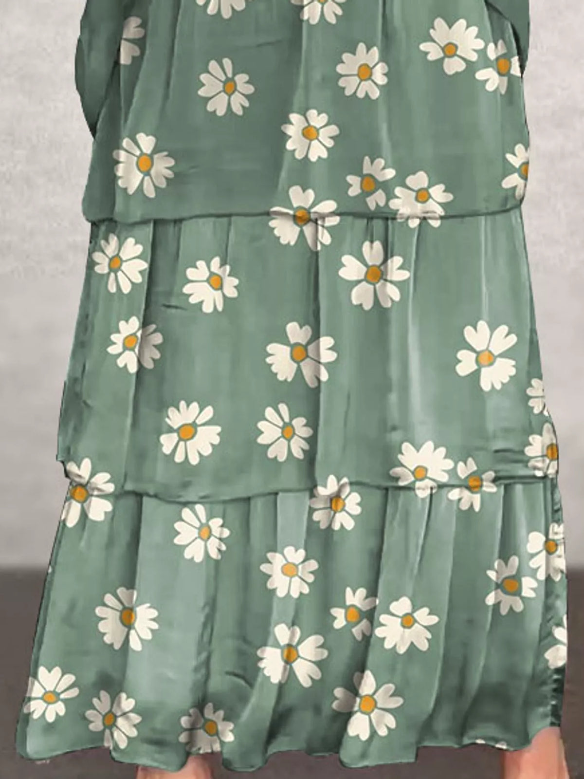 Layered Batwing-Sleeve Tiered Maxi Dress