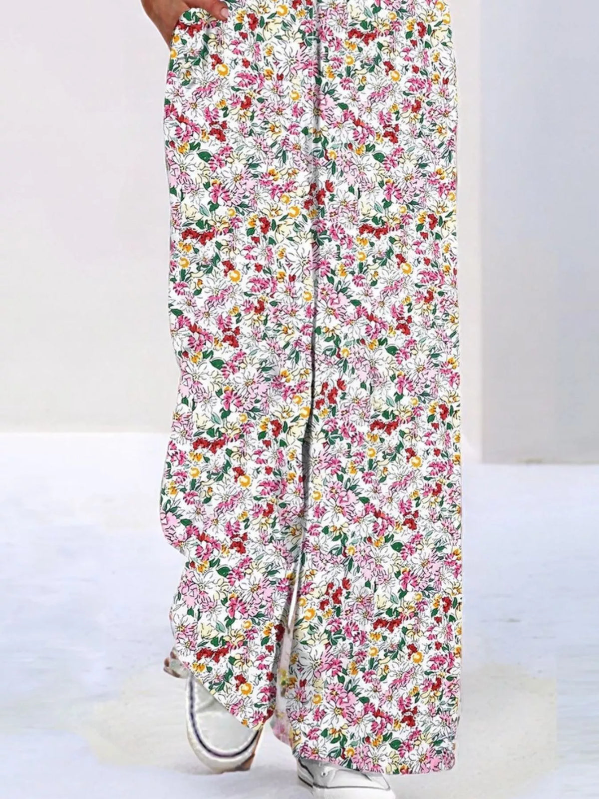 Floral Print Wide Leg Jumpsuit