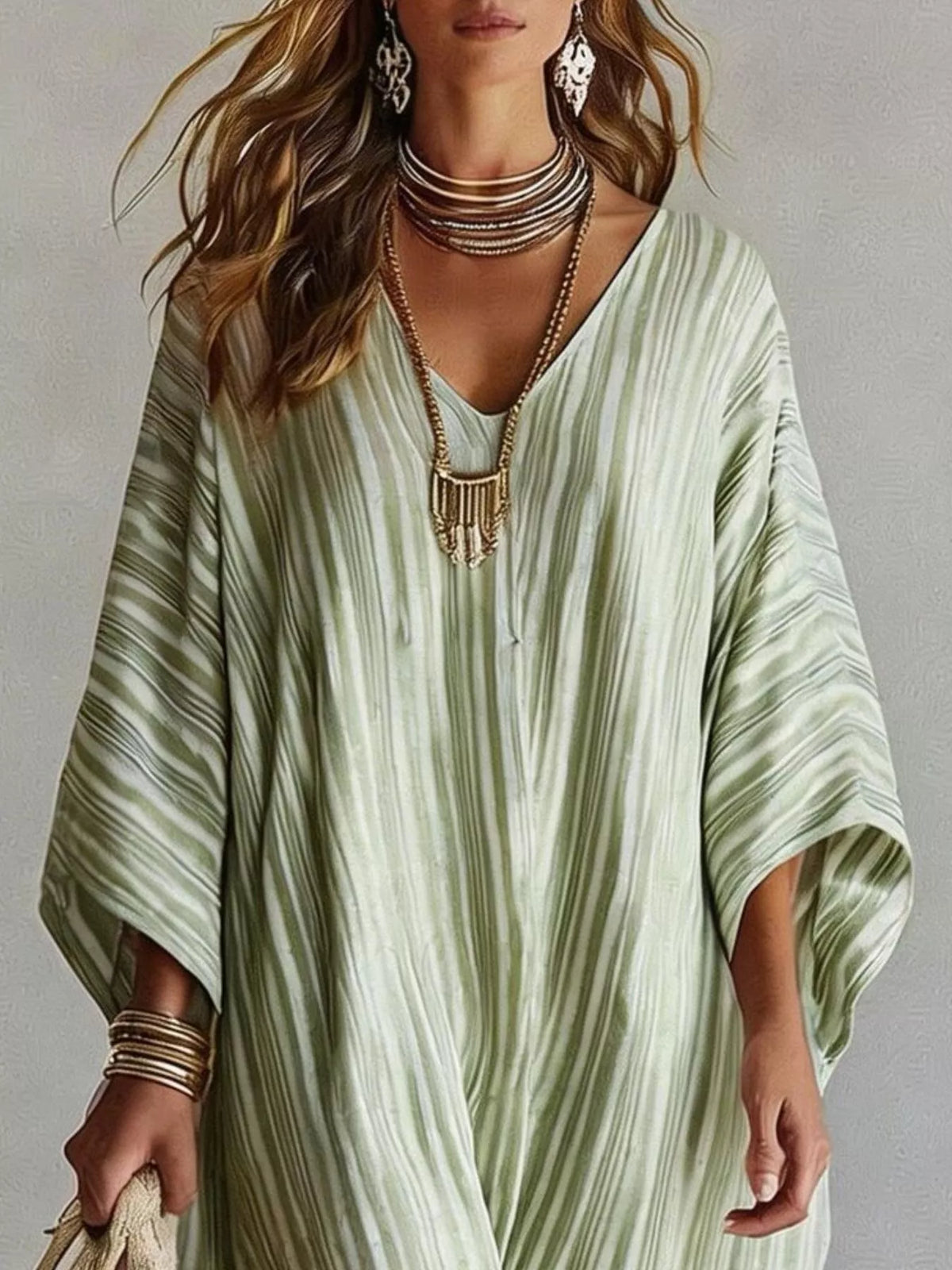 Oversized Striped Maxi Dress