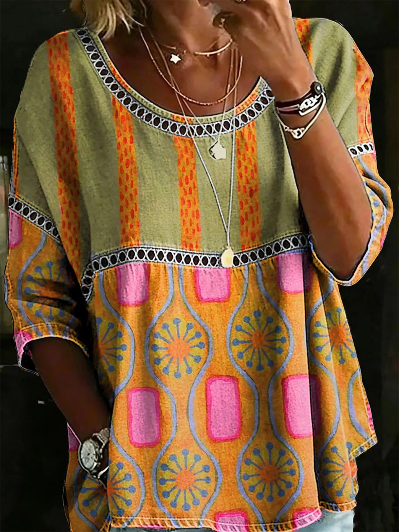 Hollow Out Round Neck Top