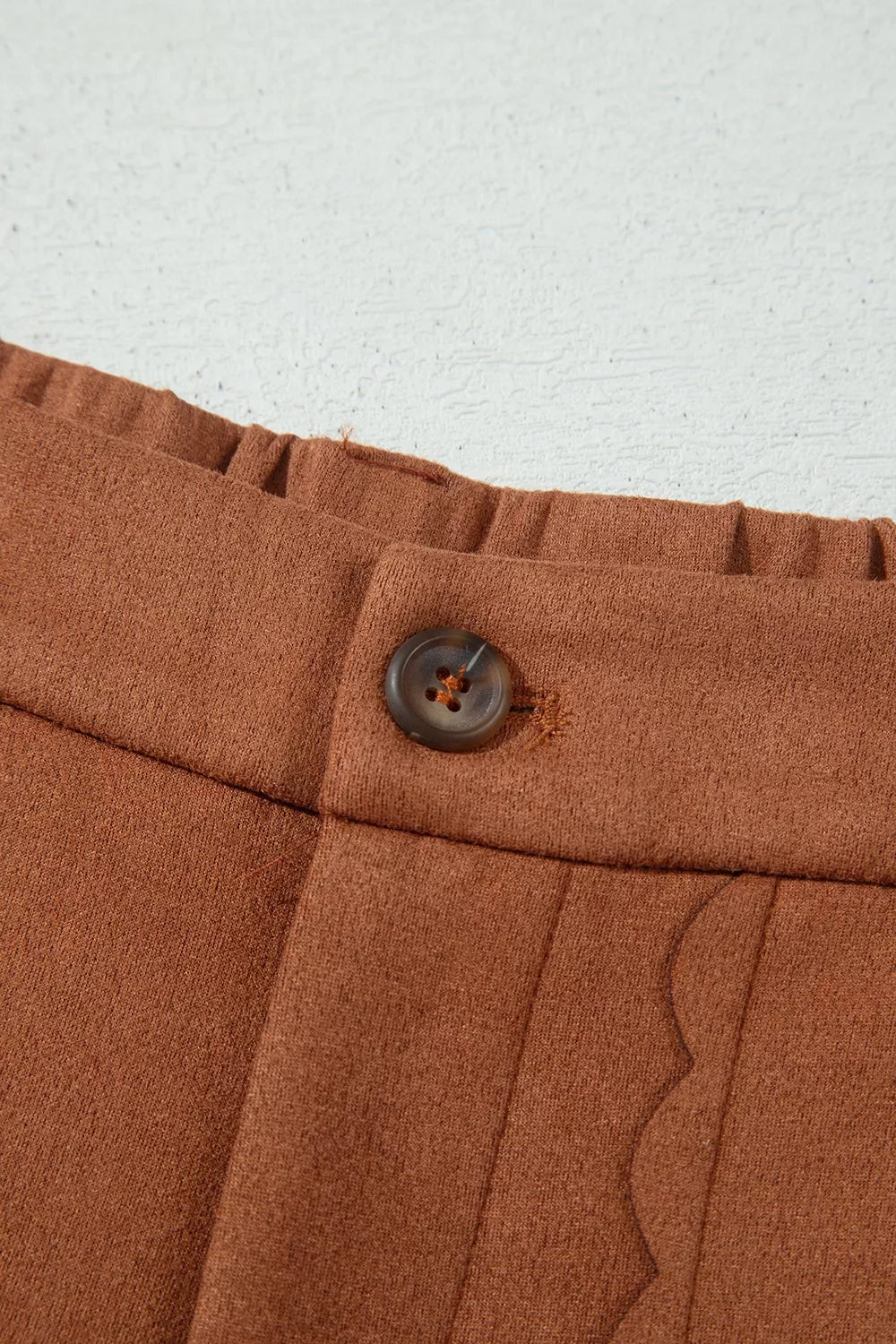 Scalloped Pocket Pants in Caramel