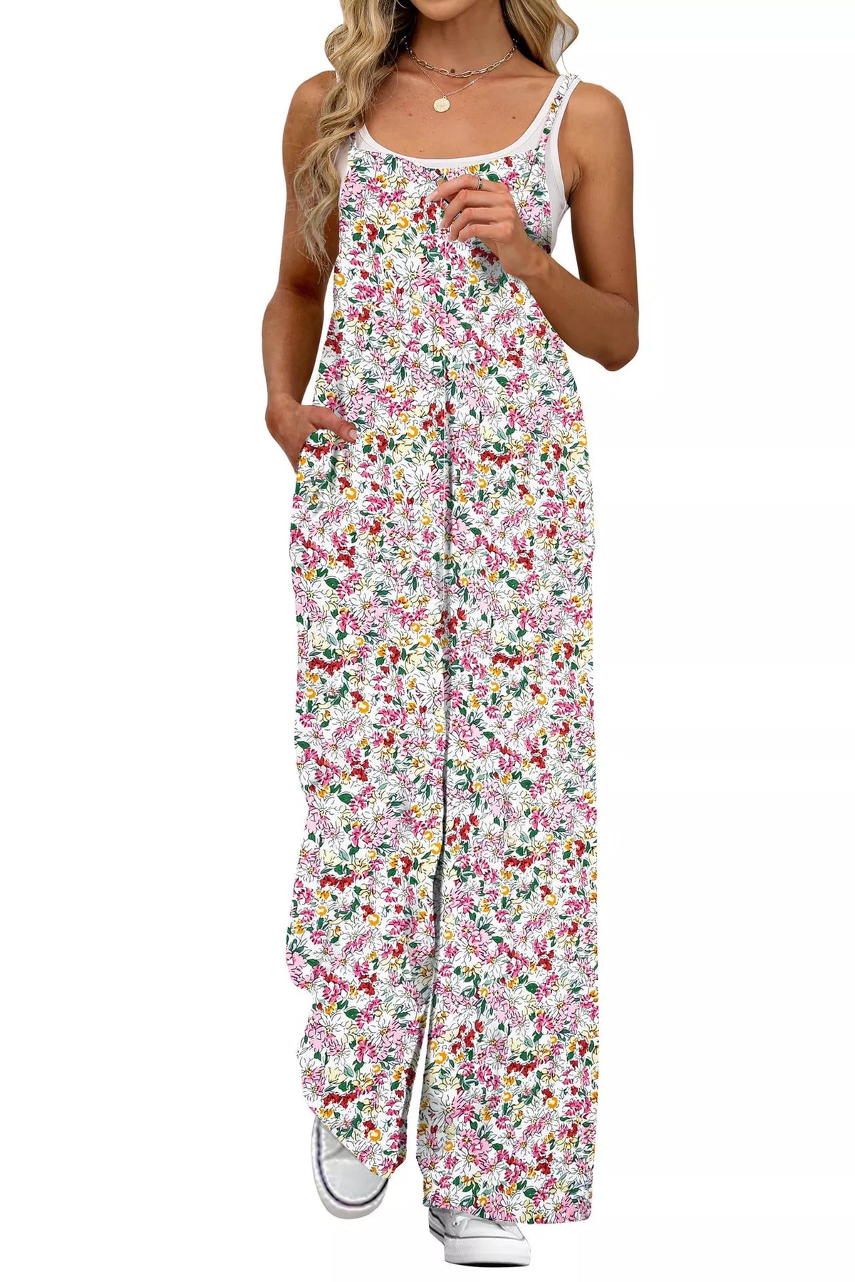 Floral Print Wide Leg Jumpsuit