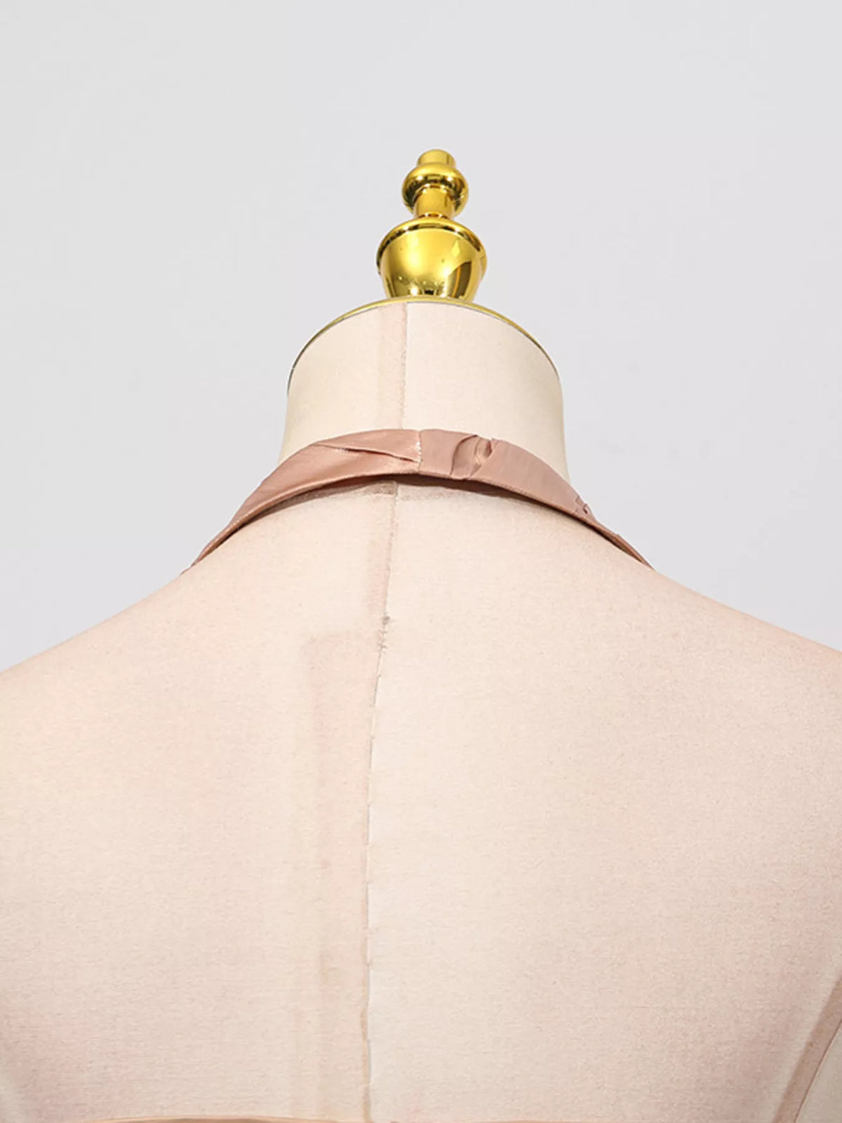 Ruched Halter Maxi Dress in Champagne