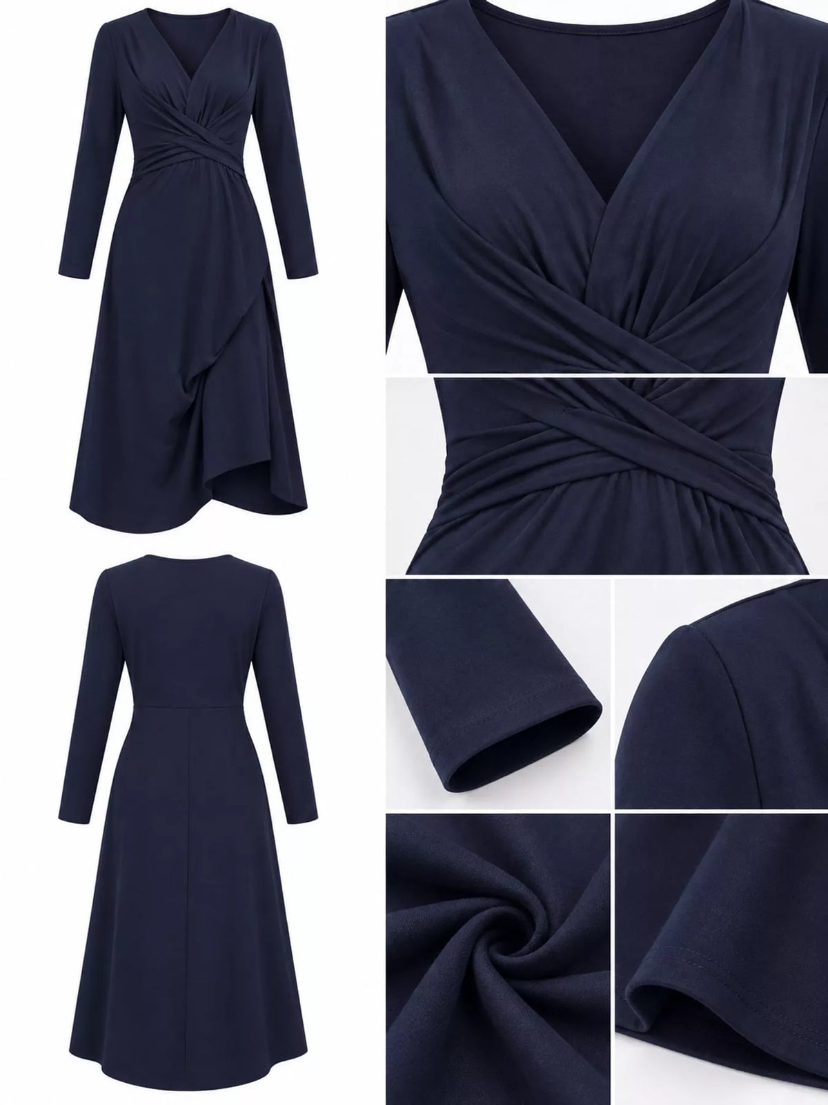 Crisscross Ruched Front Midi Dress