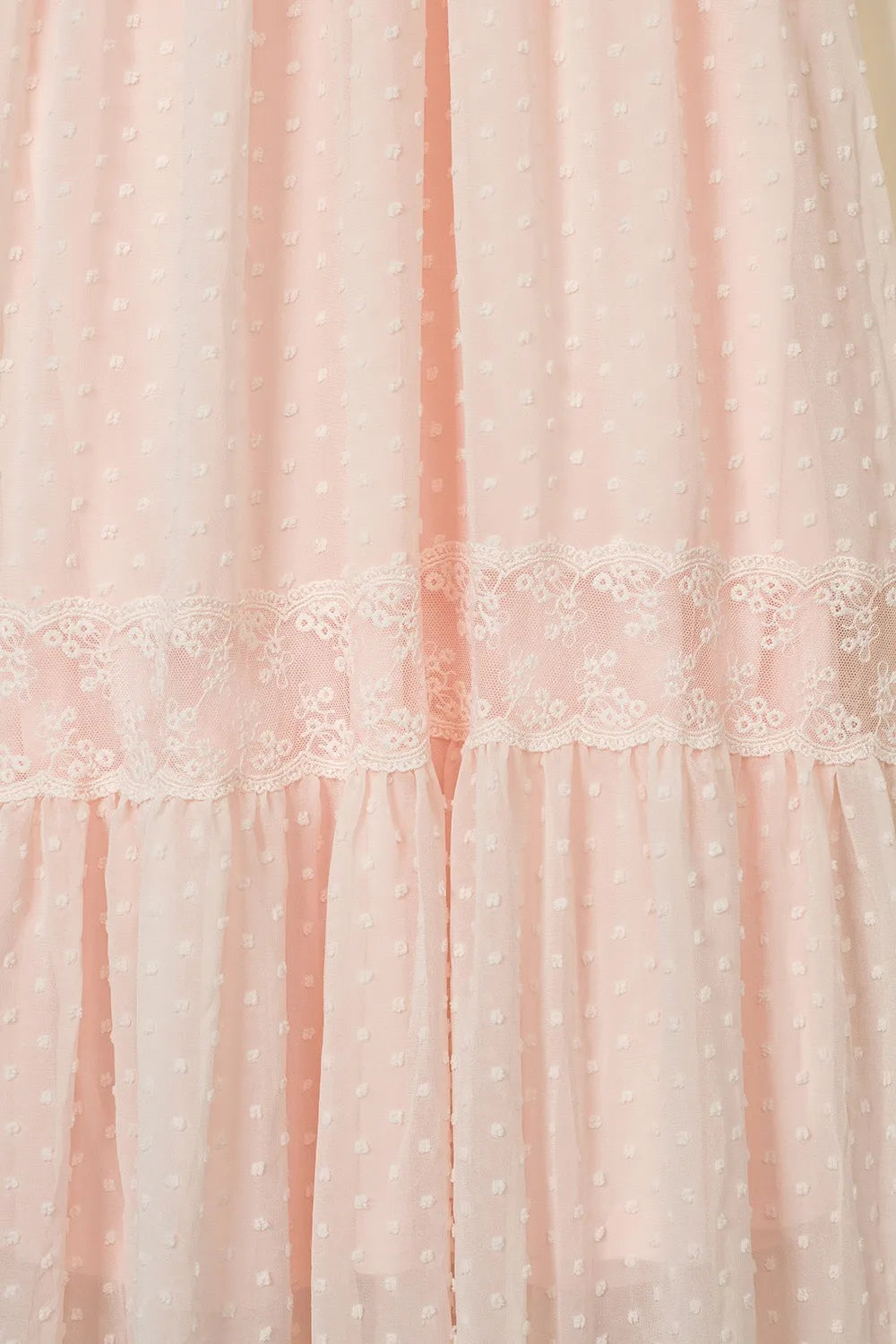 Polka Dot Ruffle Midi Dress in Watermelon Pink