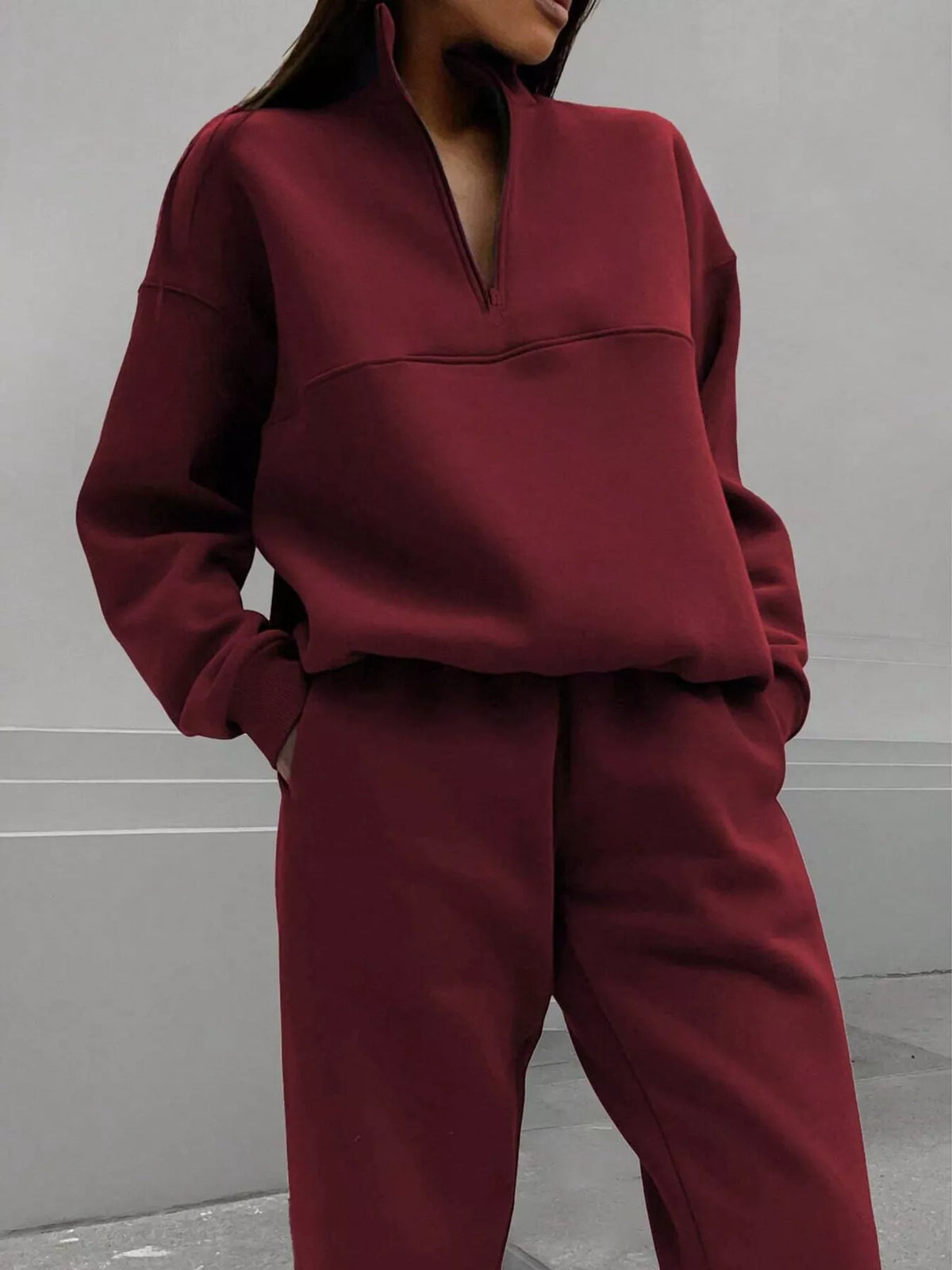 Half-Zip Sweatshirt and Joggers Set