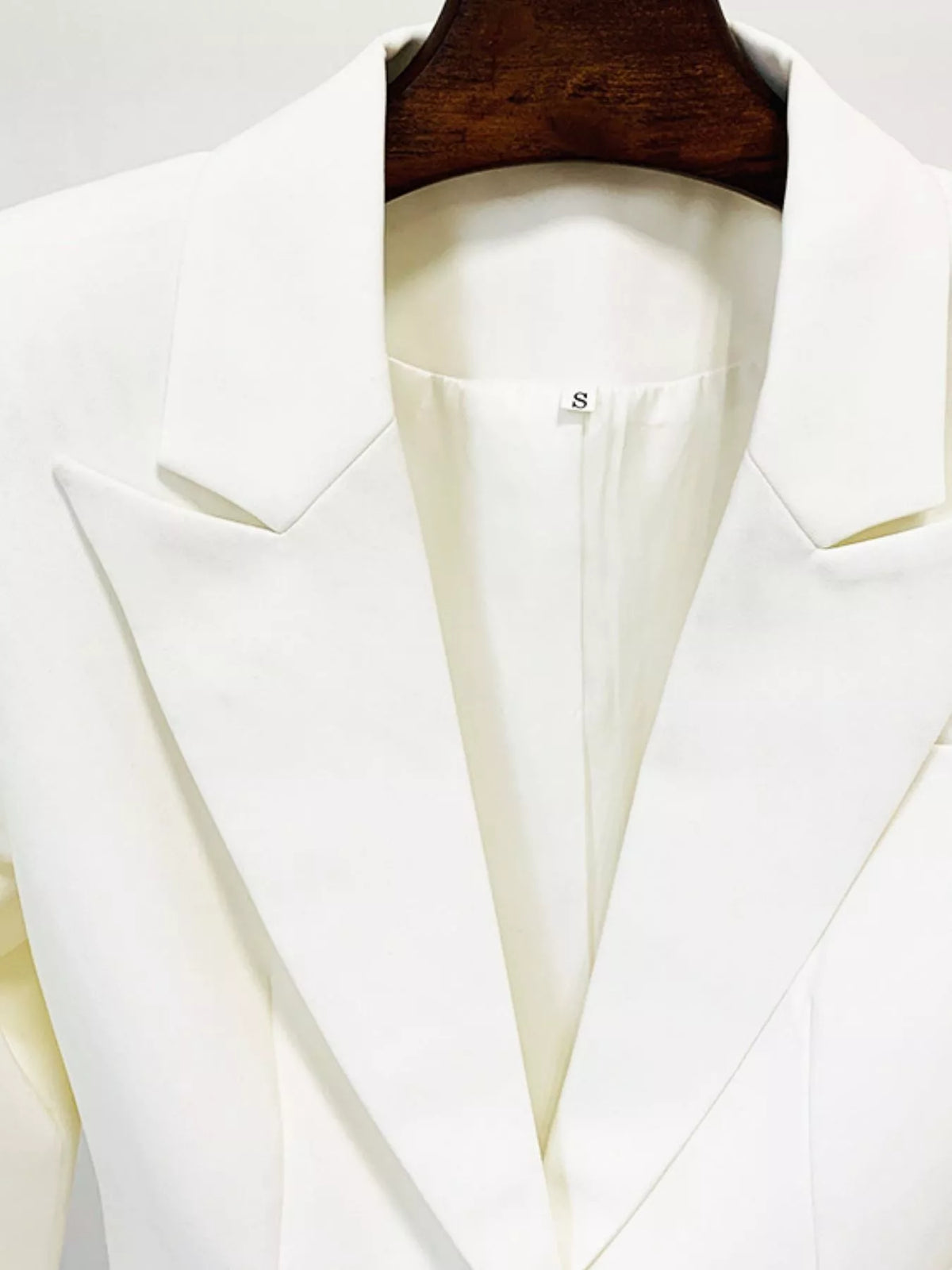 One-Button Blazer and Flared Pants Set in White
