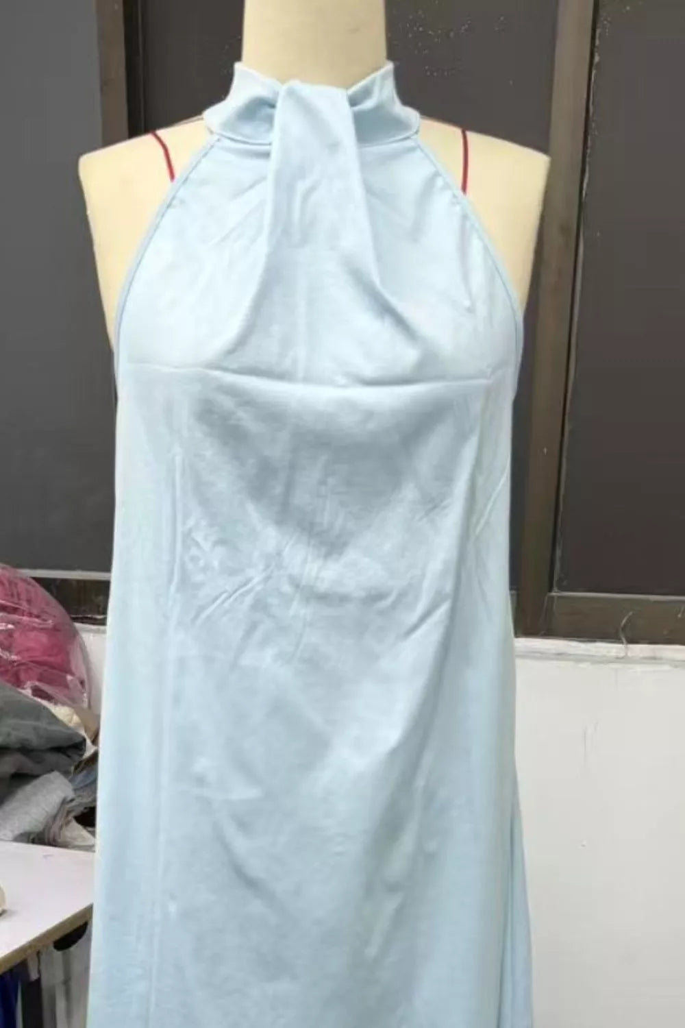 Halter Neck Sleeveless Maxi Dress with Slit