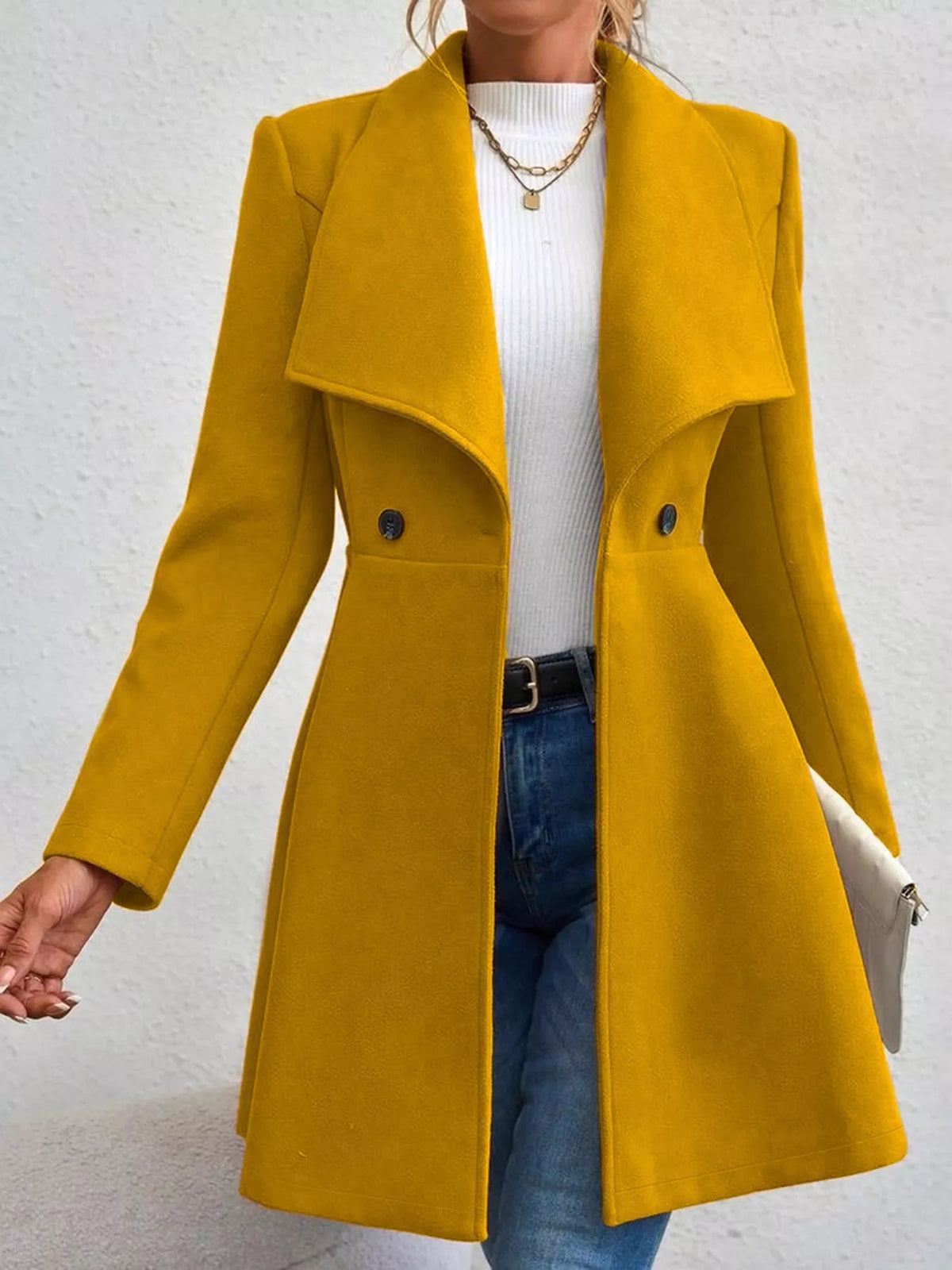 Double-Breasted Slim-Fit Coat