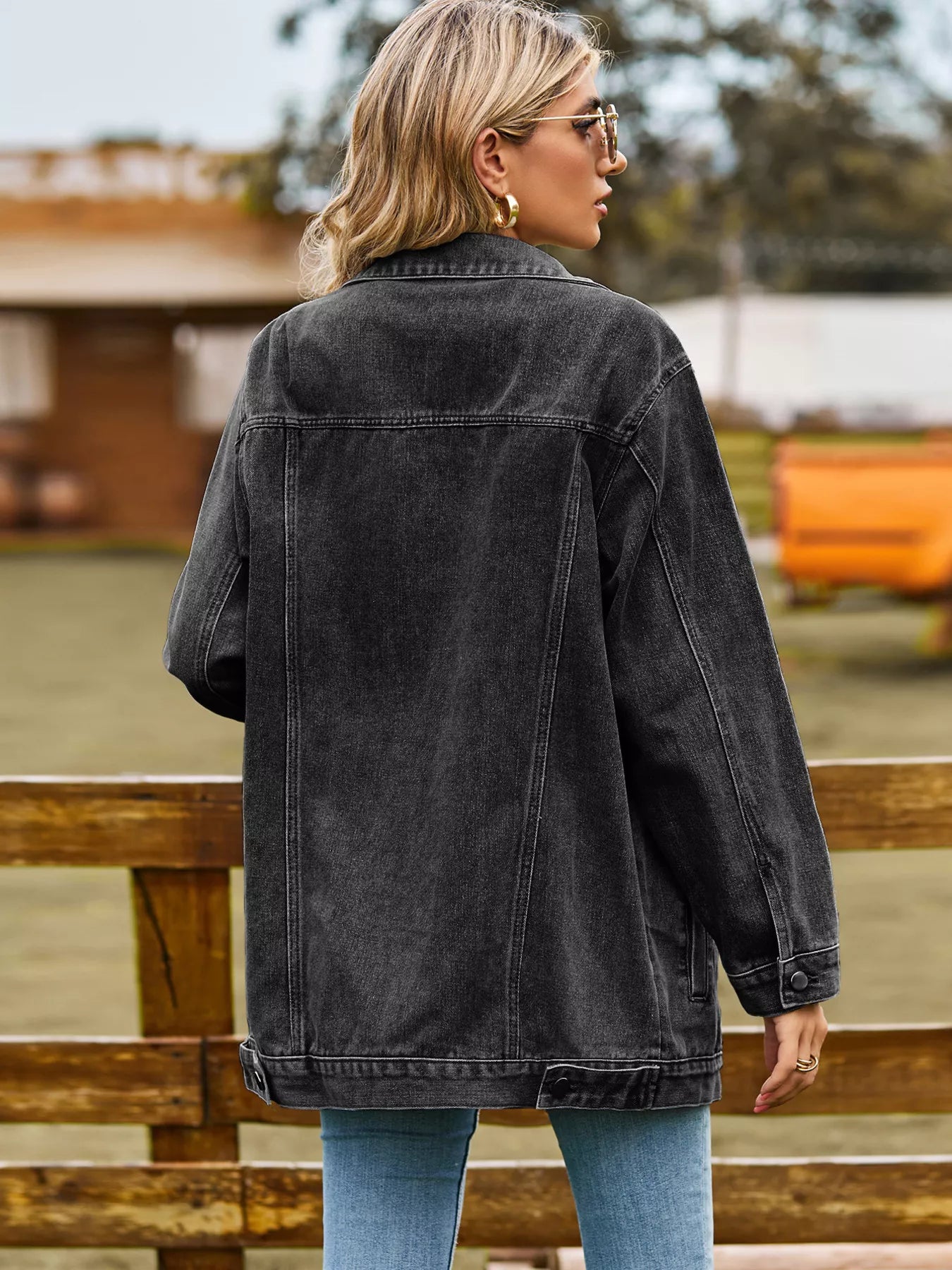 Oversized Washed Denim Jacket by Moni Wear