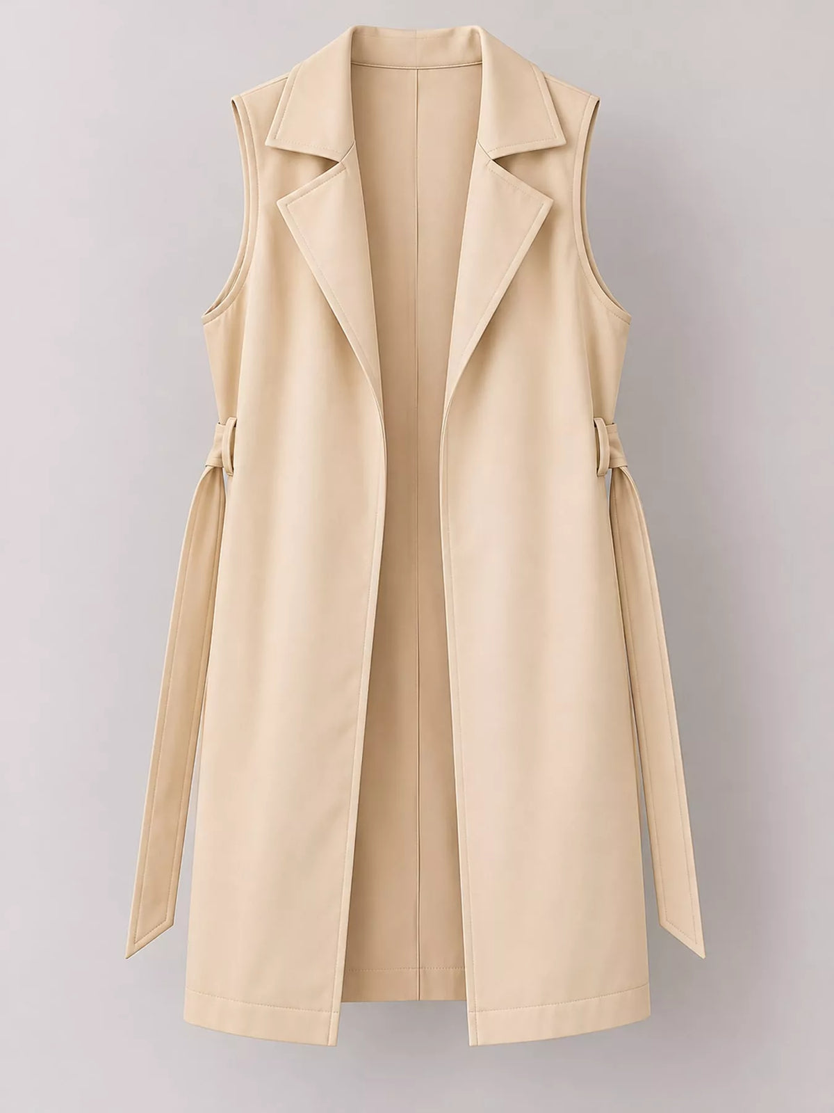 Tie-Waist Longline Vest Coat