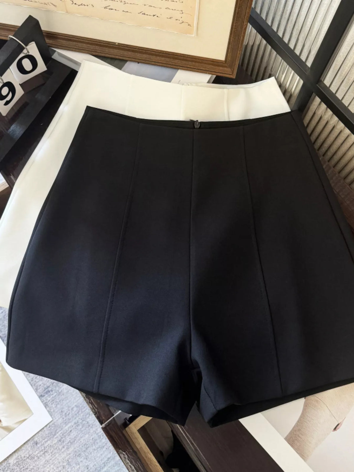 High Waist Shorts with Zip Closure