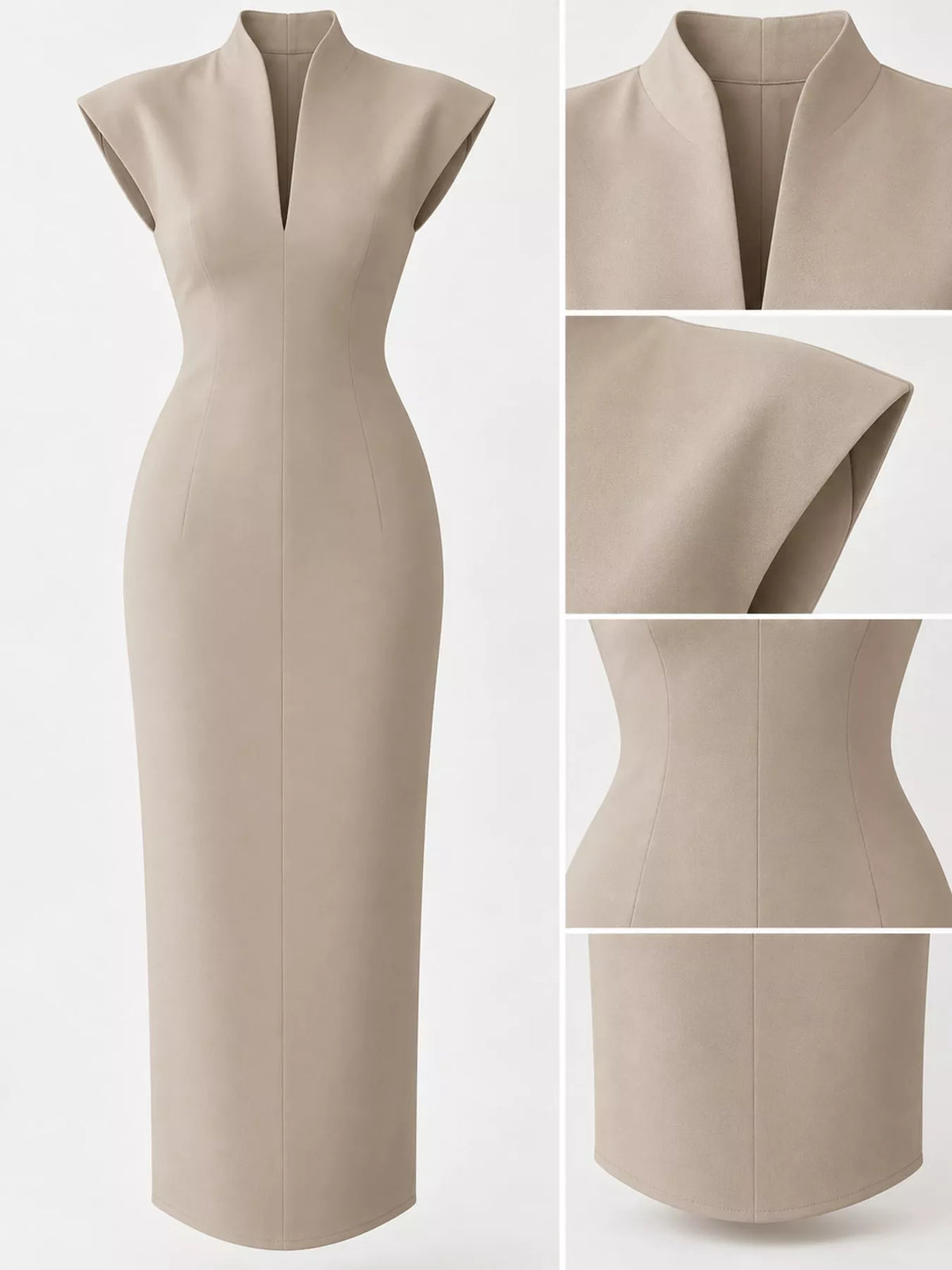 Slit Sleeveless Bodycon Midi Dress