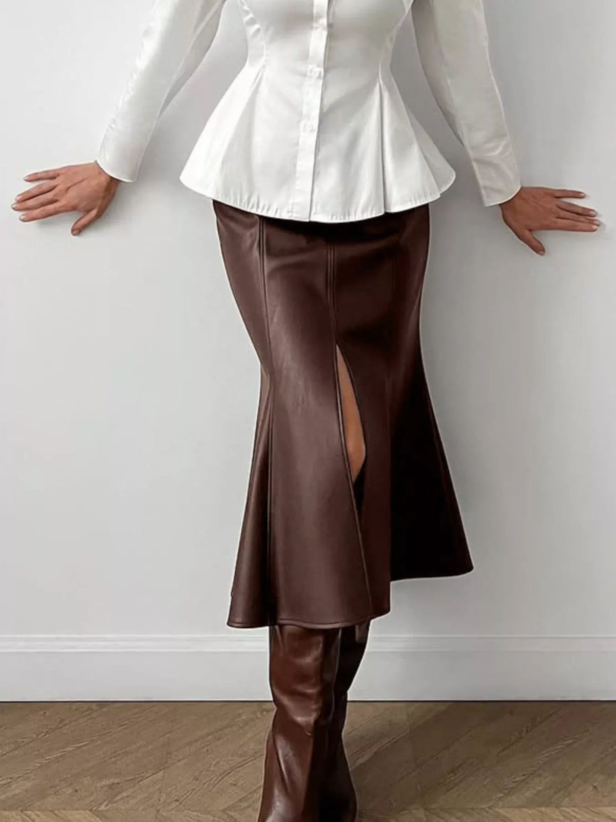 Mermaid Midi Skirt with Side Slit