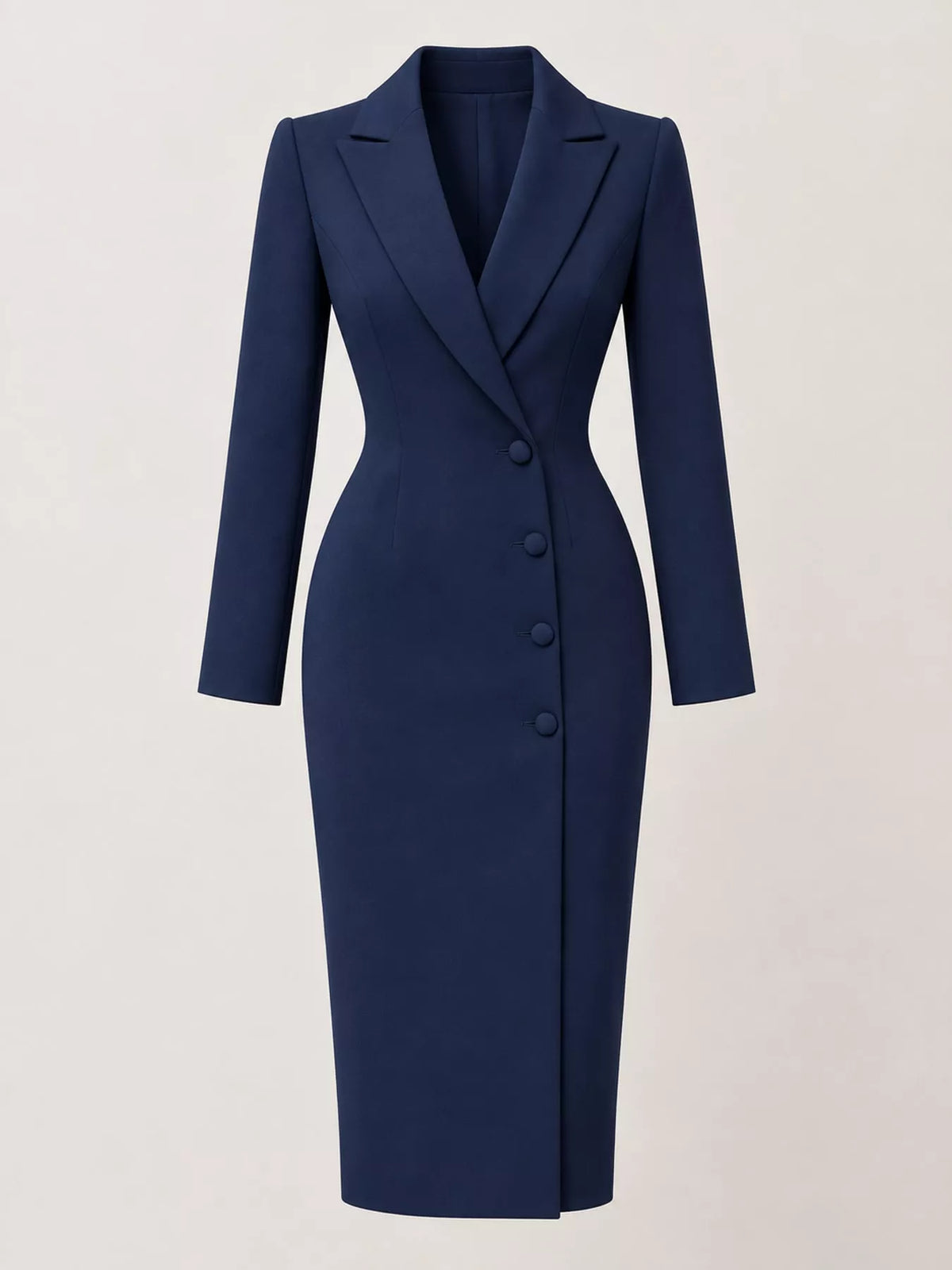Single-Breasted Blazer Midi Dress
