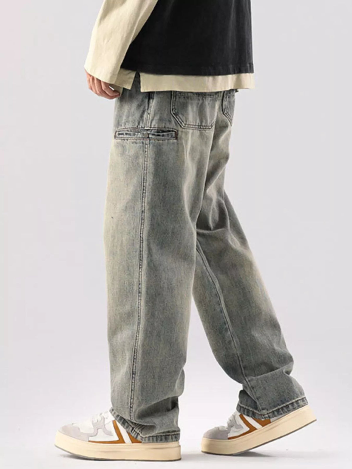 Vintage Wash Relaxed Fit Jeans by Fine Tune