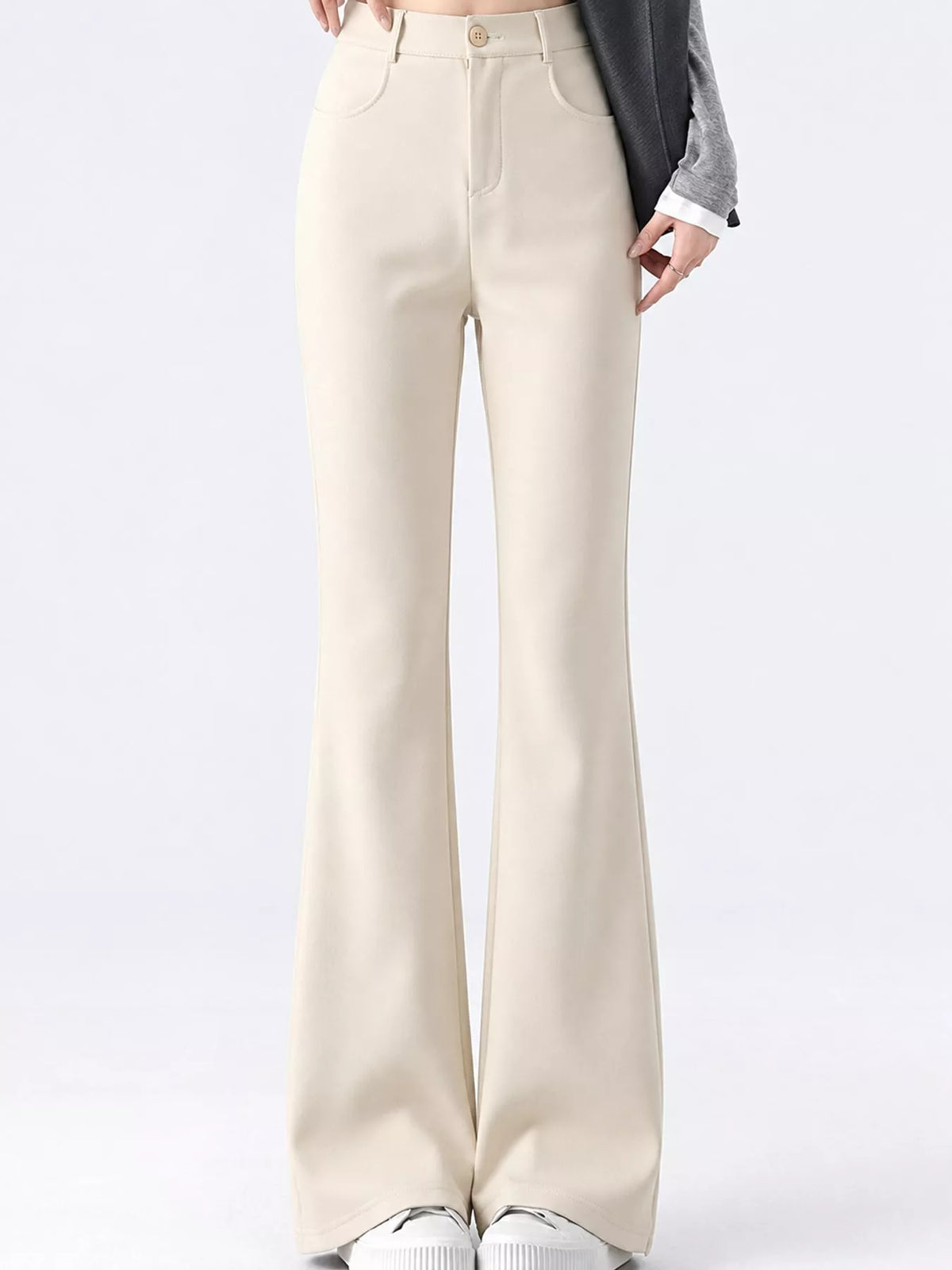 High-Waisted Straight-Leg Pants, Plus Size