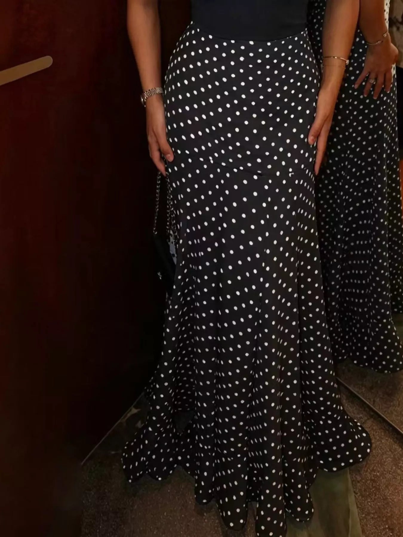 Polka Dot Mermaid Maxi Skirt