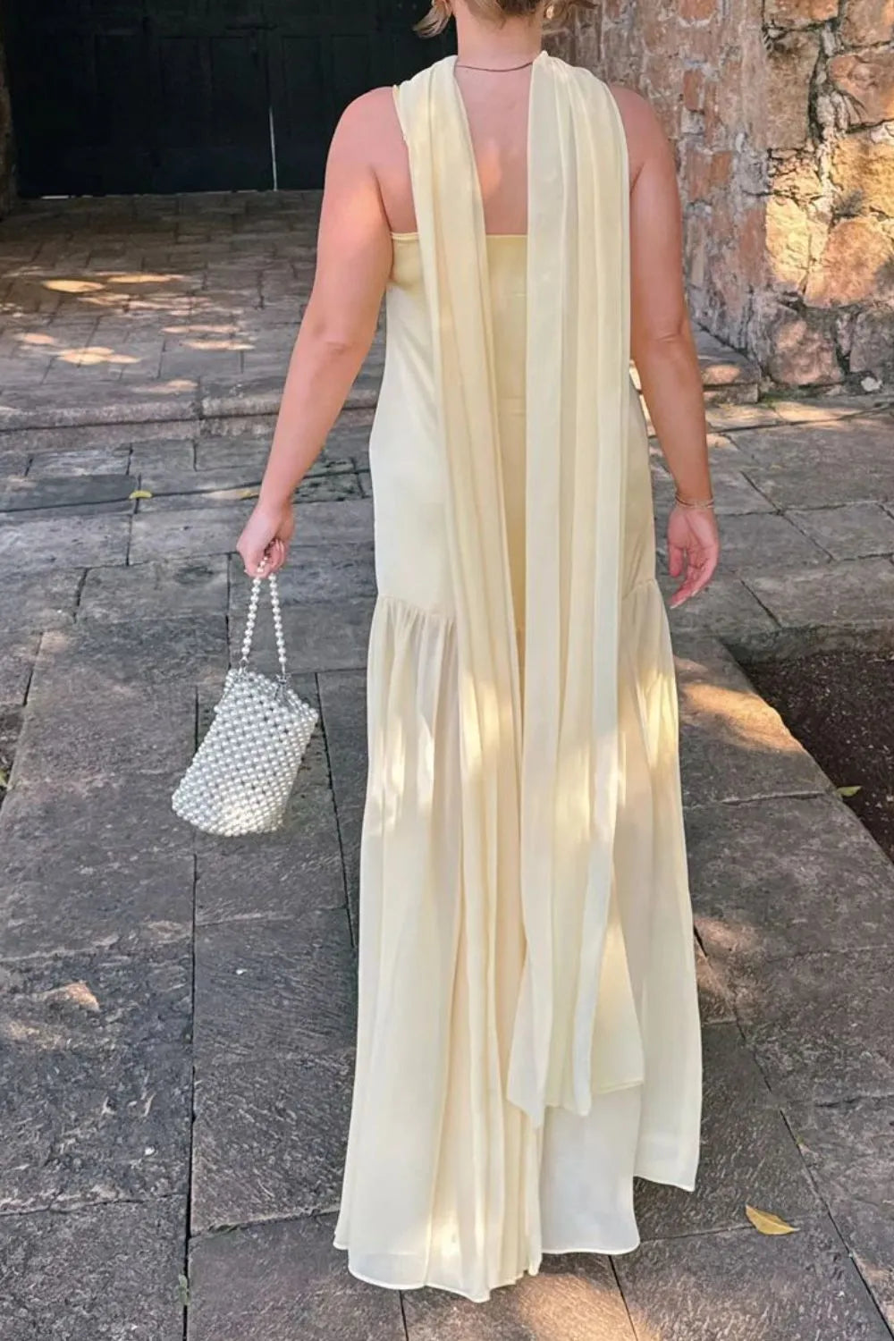 Adjustable Strap Mesh Cami Dress with Scarf
