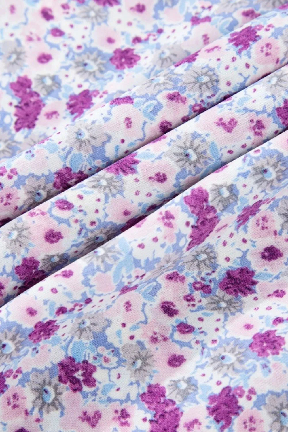Smocked Tiered Floral Maxi Dress in Lavender