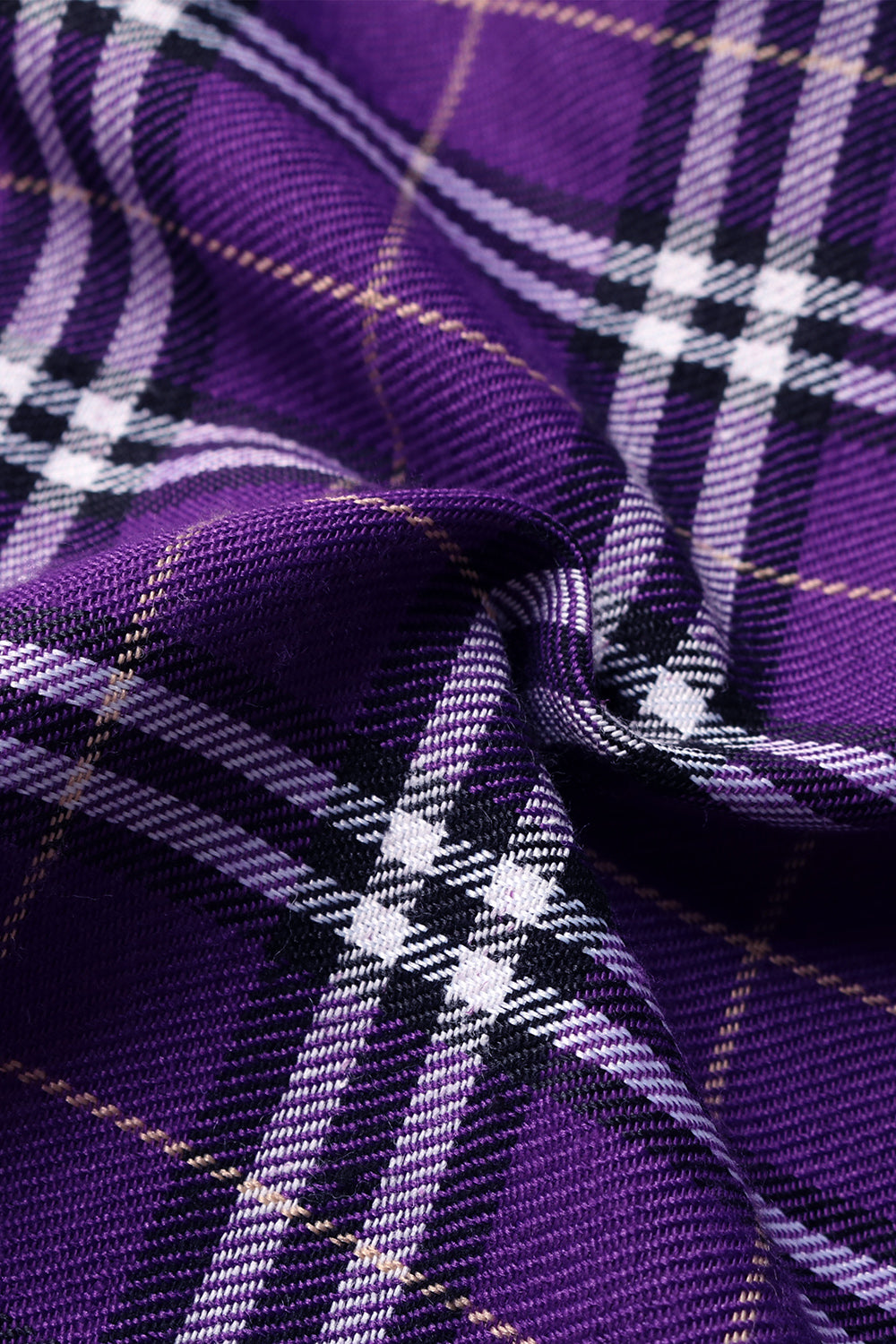 Plaid Straight Leg Overalls in Vivid Violet