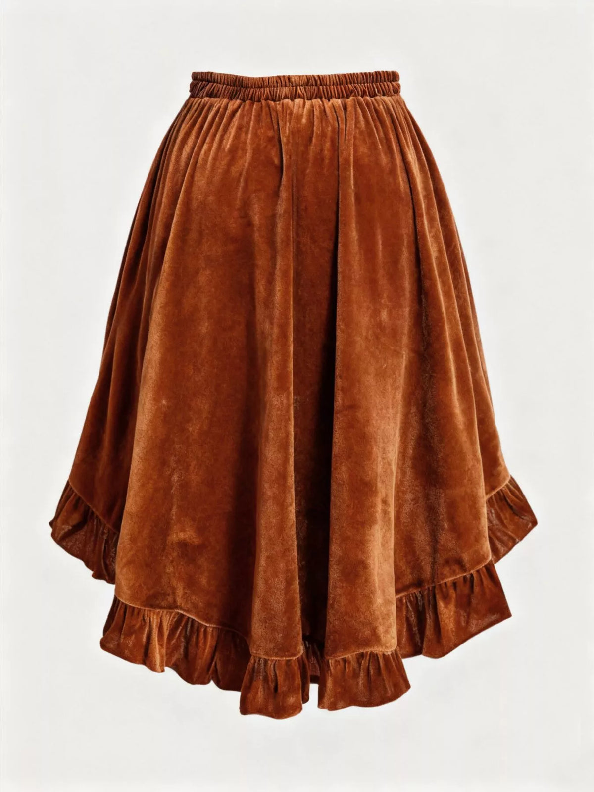 Ruffled Velvet Skirt