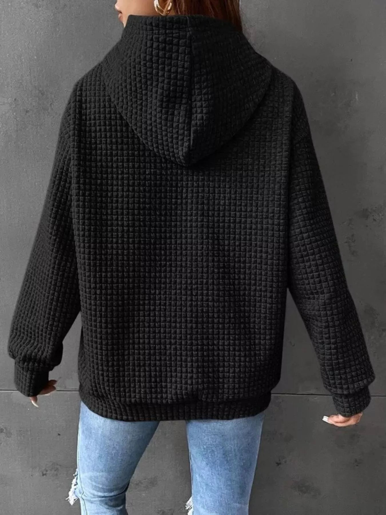 Textured Kangaroo Pocket Hoodie