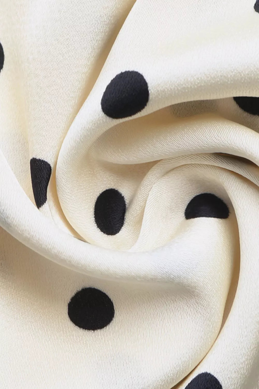 Polka Dot Tie-Front Cutout Maxi Dress in Cream