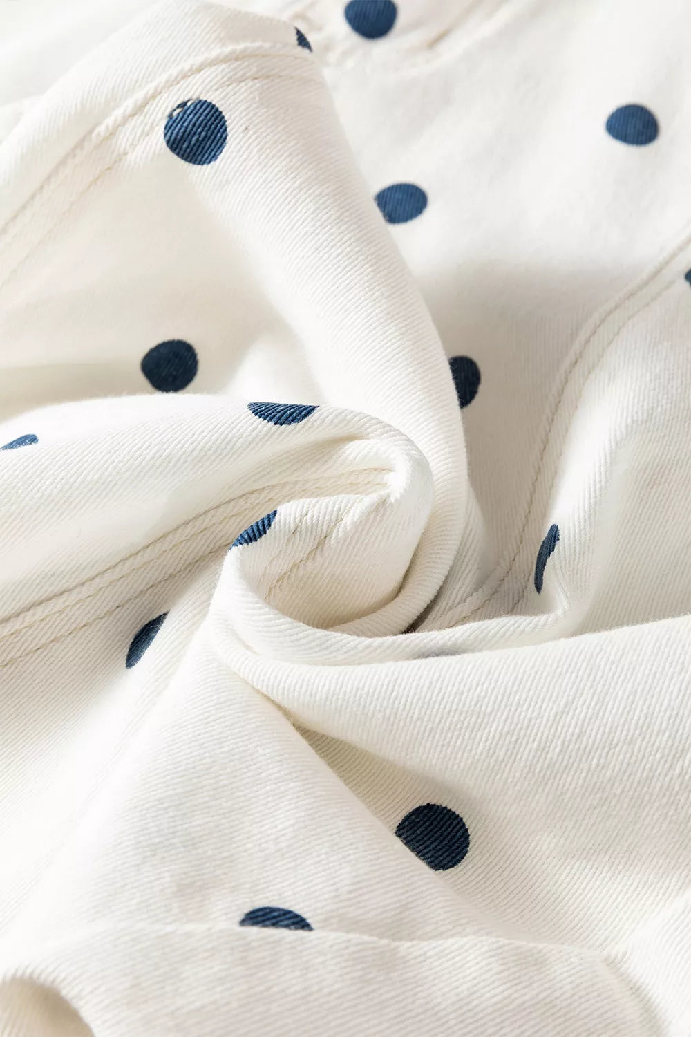 Polka Dot Wide-Leg Jeans in Light Blue