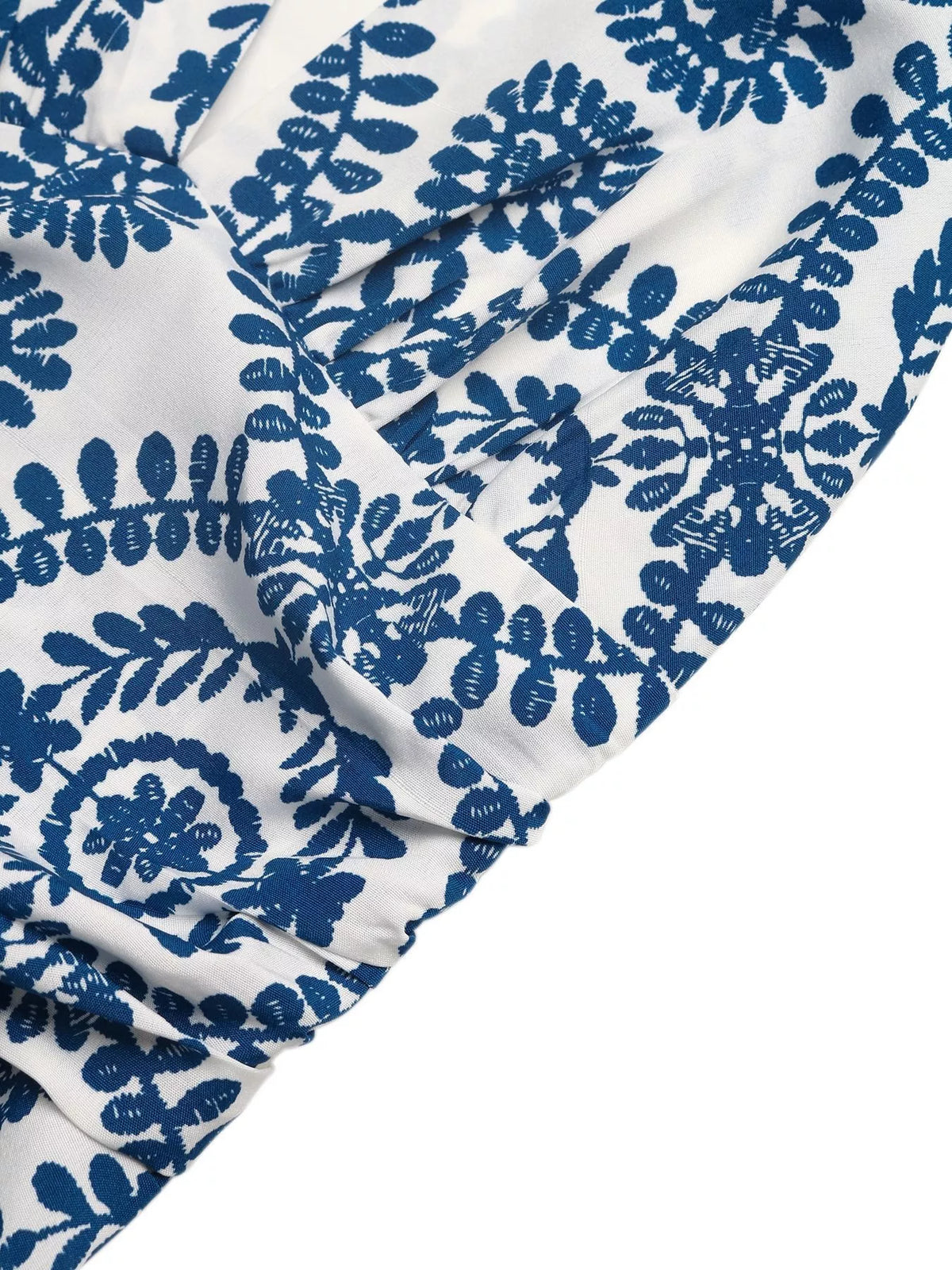 Printed Tie Halter Neck Maxi Dress in Blue