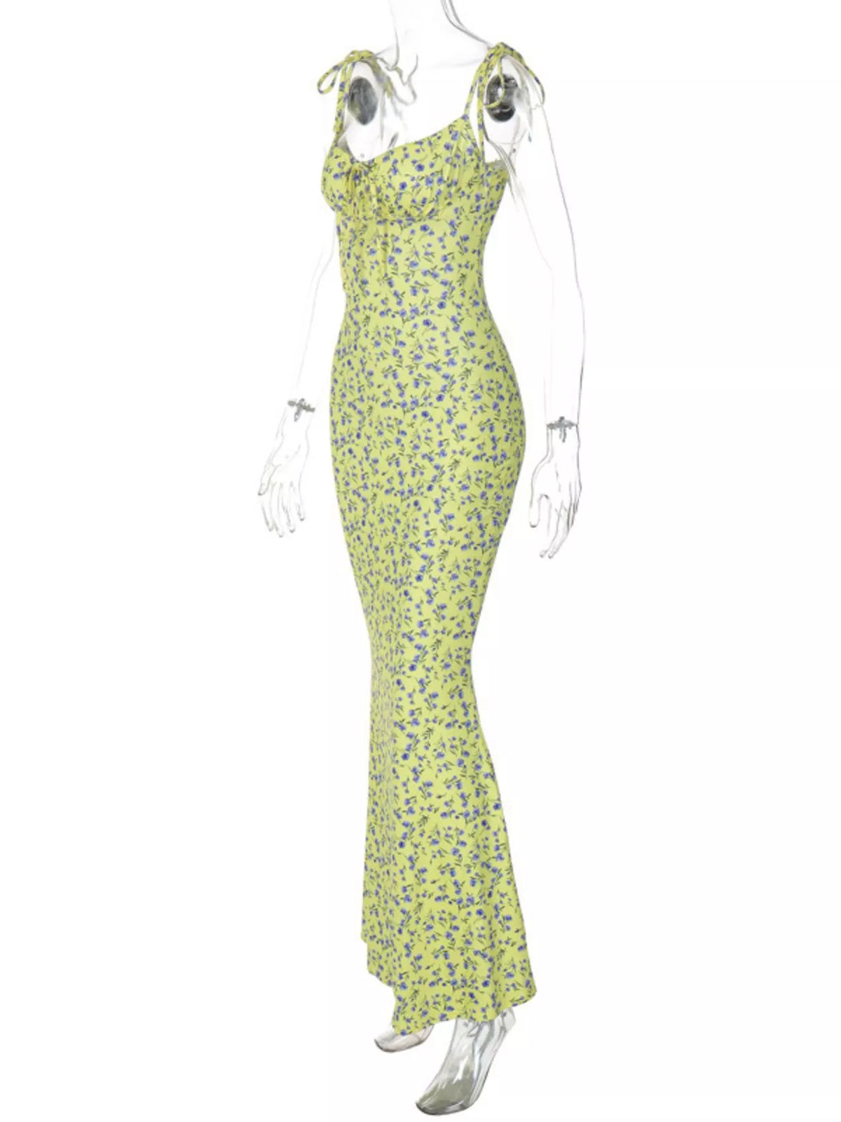 Floral Tie-Strap Bodycon Maxi Dress by Calliope