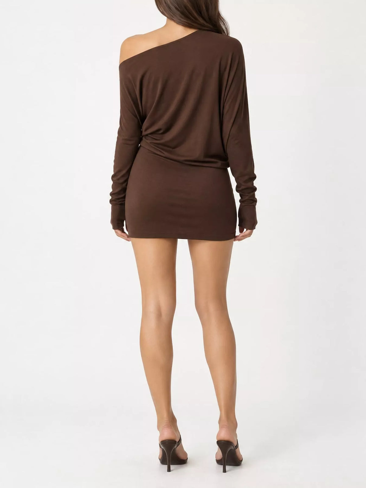 One Shoulder Knit Mini Dress
