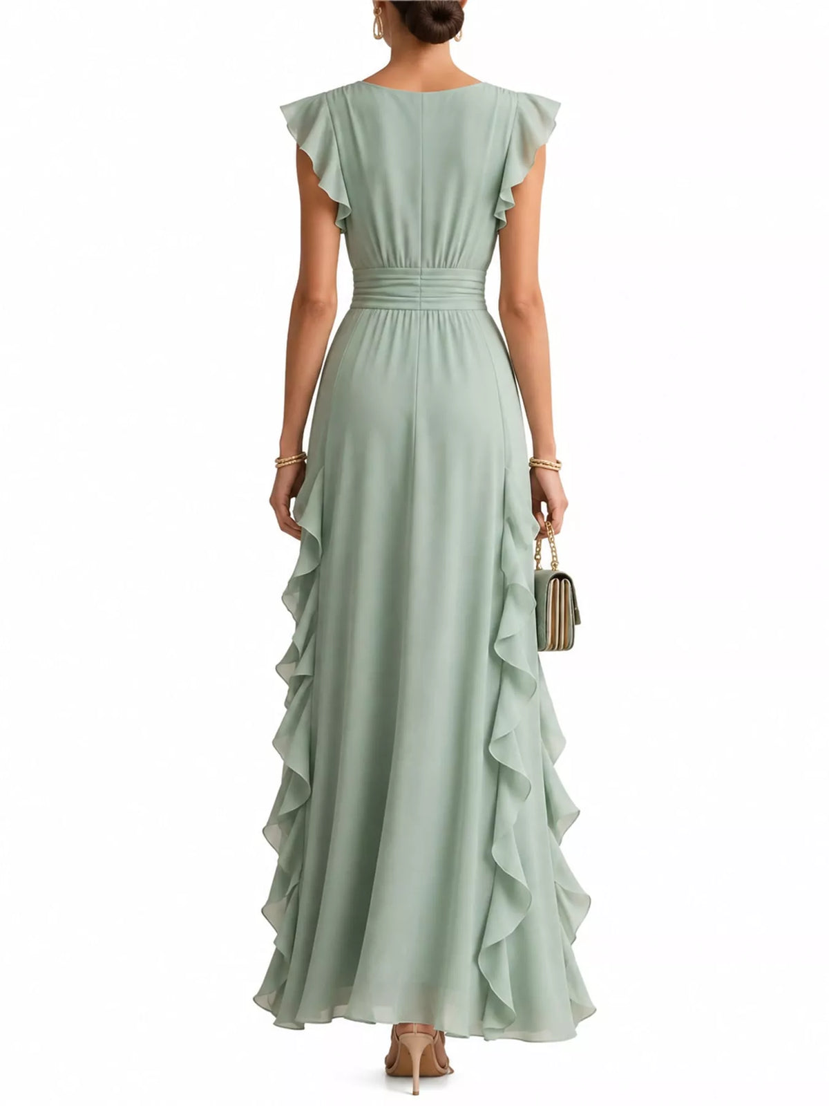 Ruffled Surplice Maxi Dress