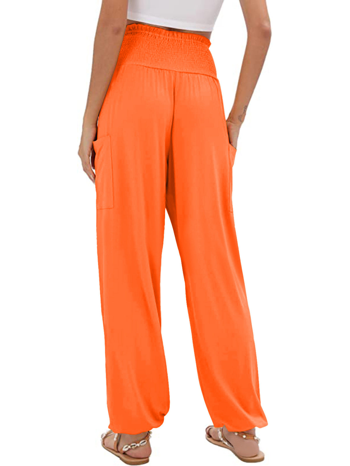 Smocked Waist Harem Pants