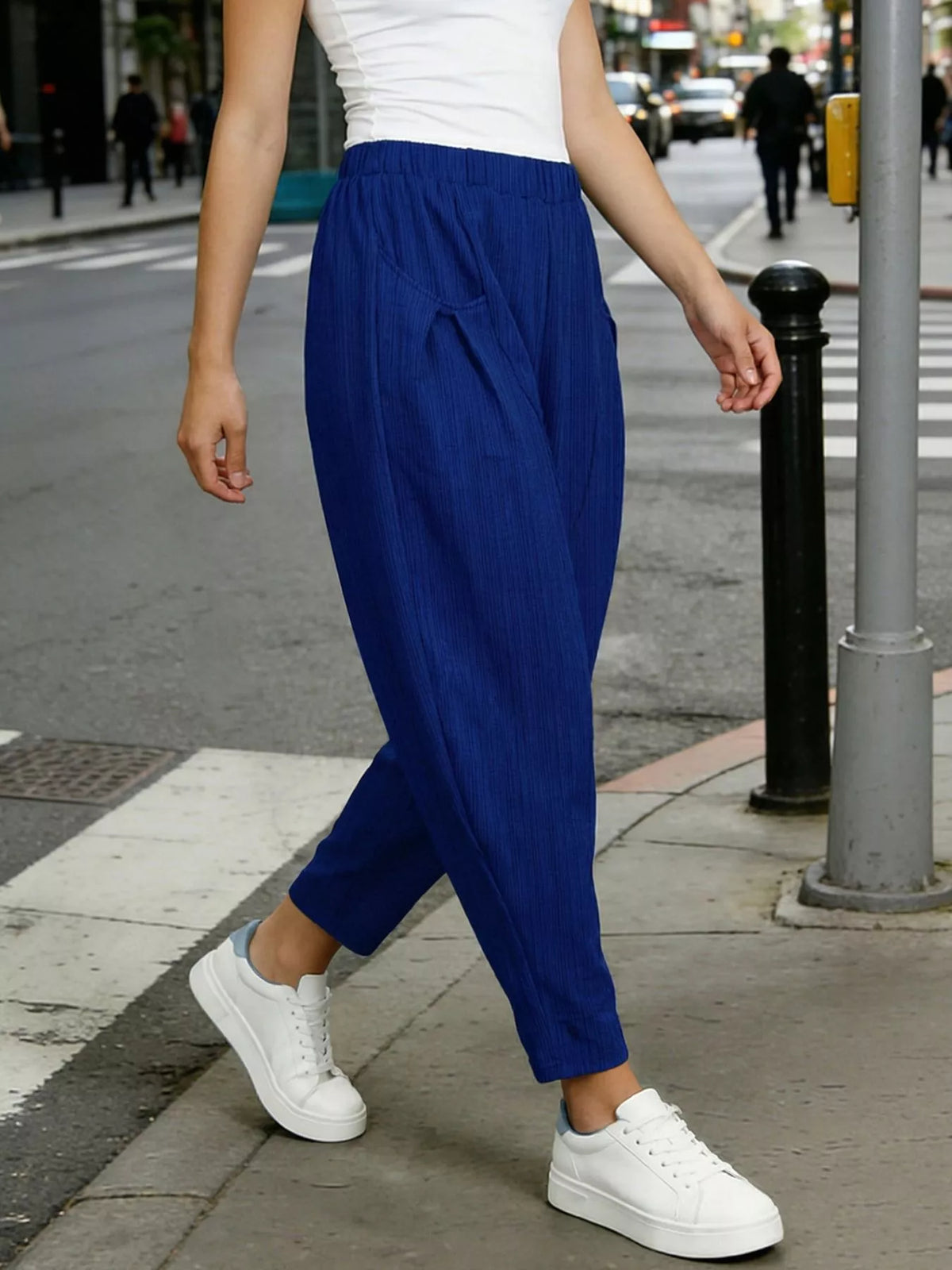 Plus Size Elastic Waist Harem Pants