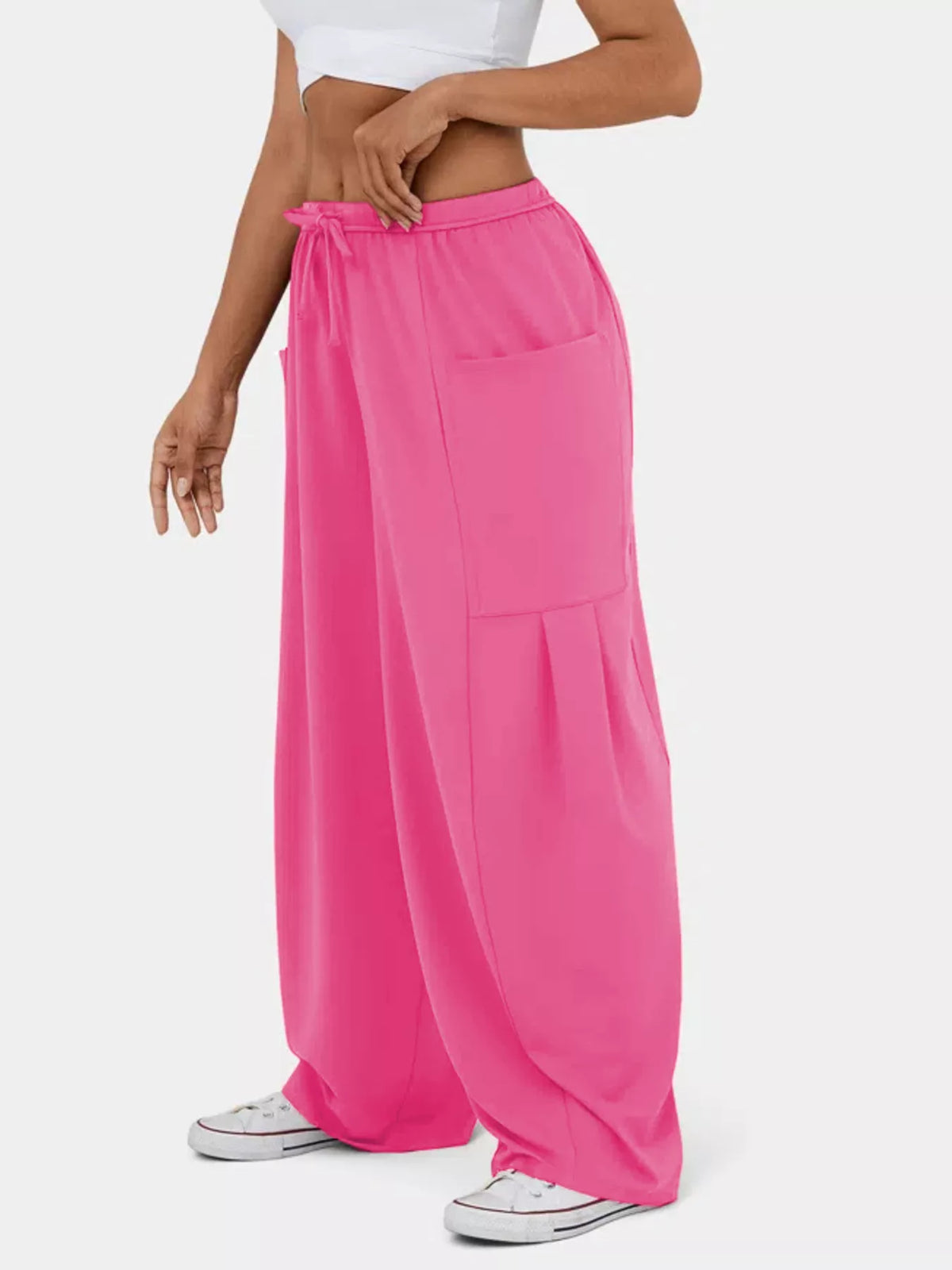 High-Waisted Adjustable Wide-Leg Pants