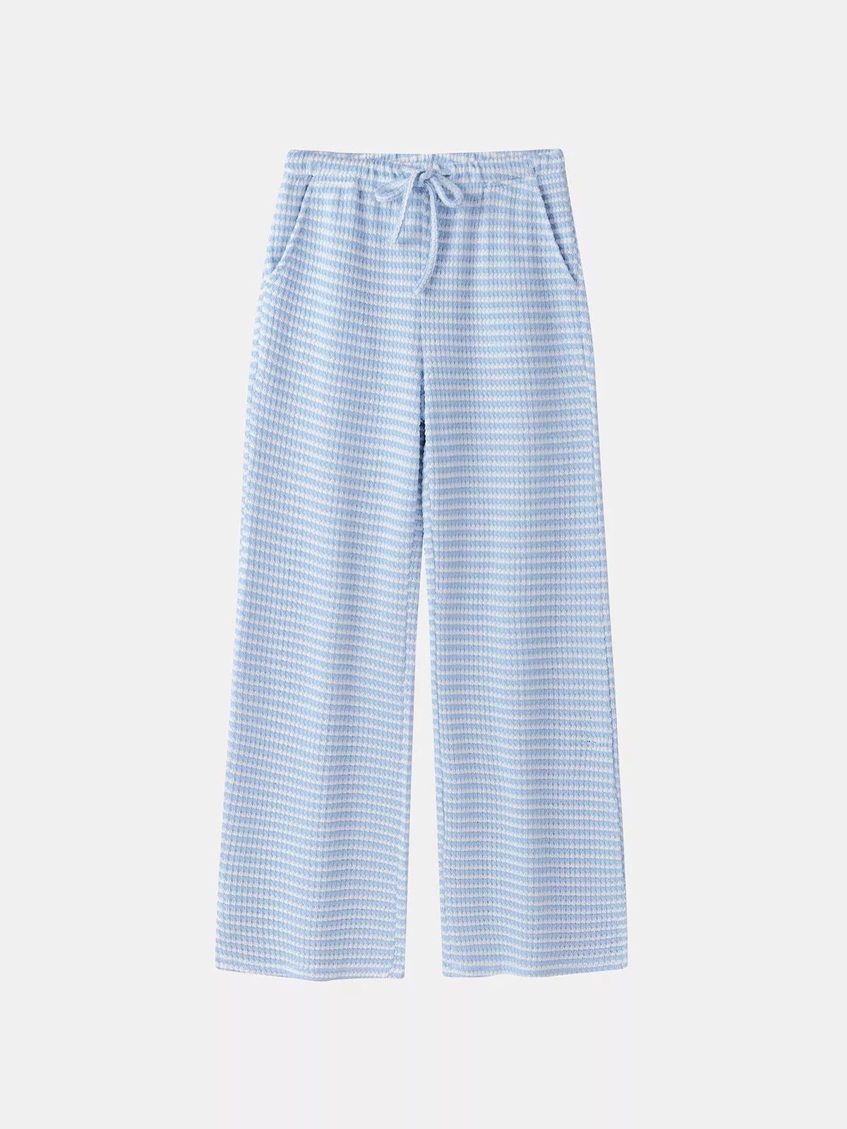 Wide Leg Drawstring Pants with Side Slit