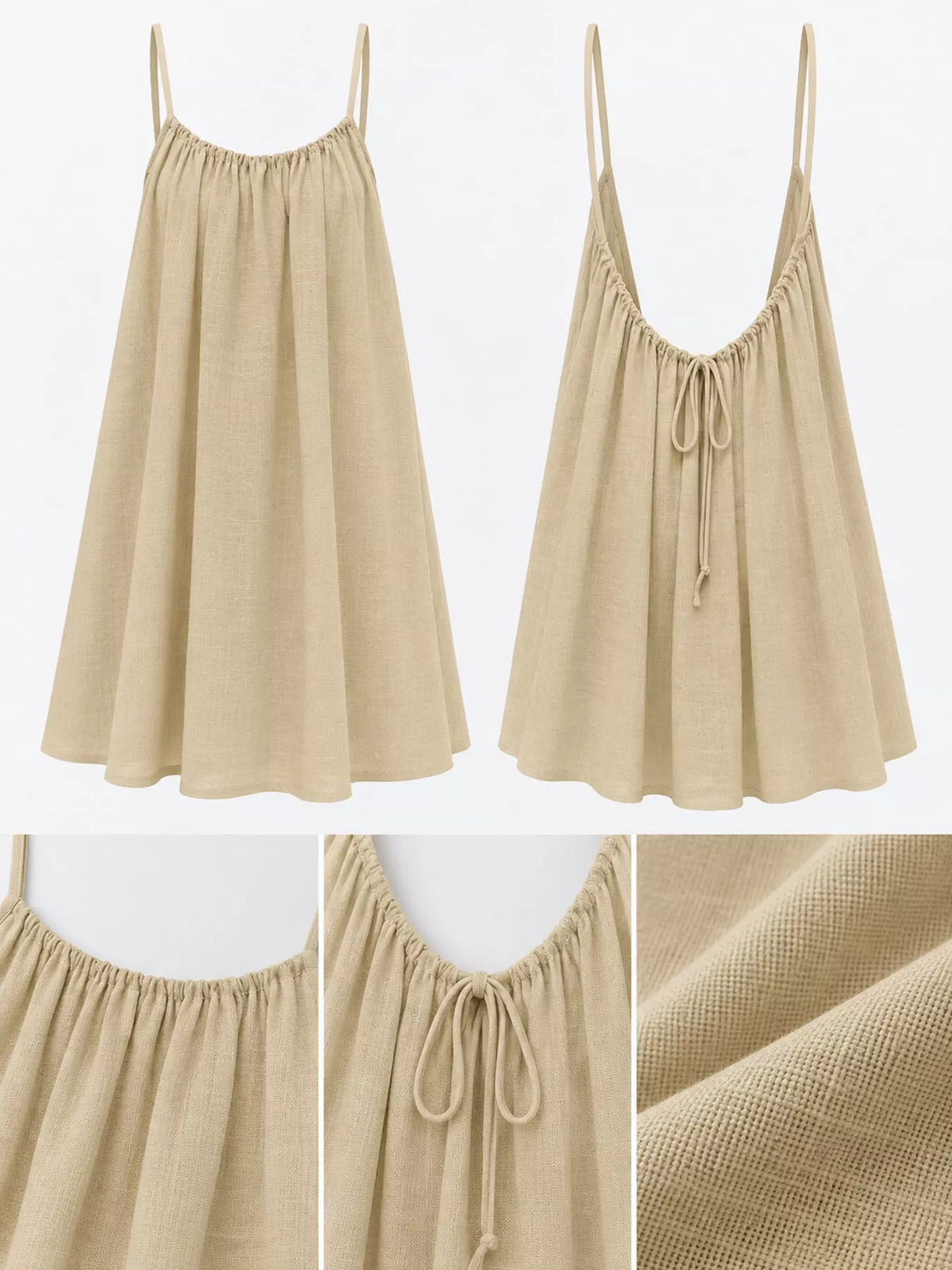 Backless Spaghetti Strap A-Line Mini Dress