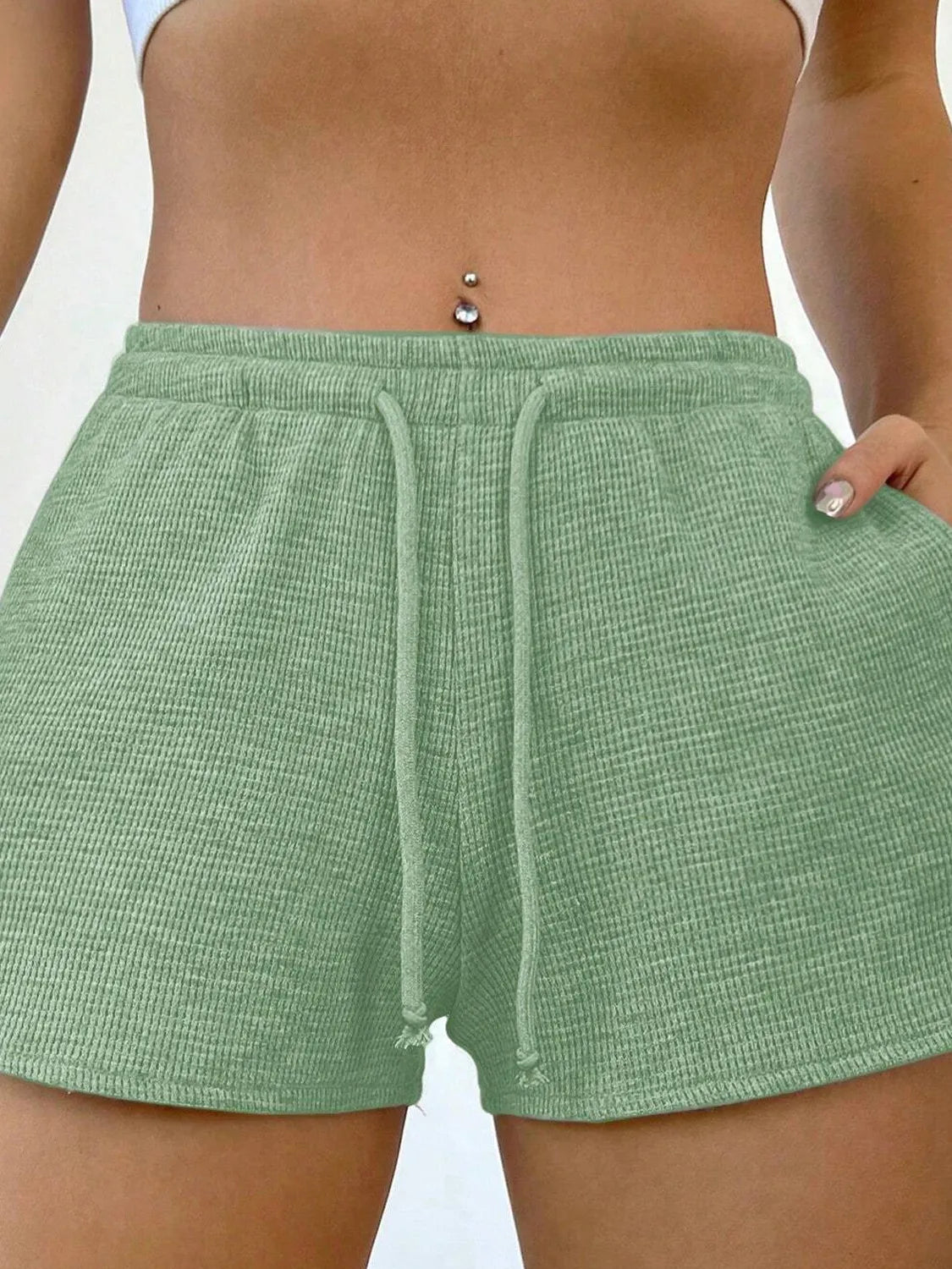 Polyester Drawstring Shorts with Pockets