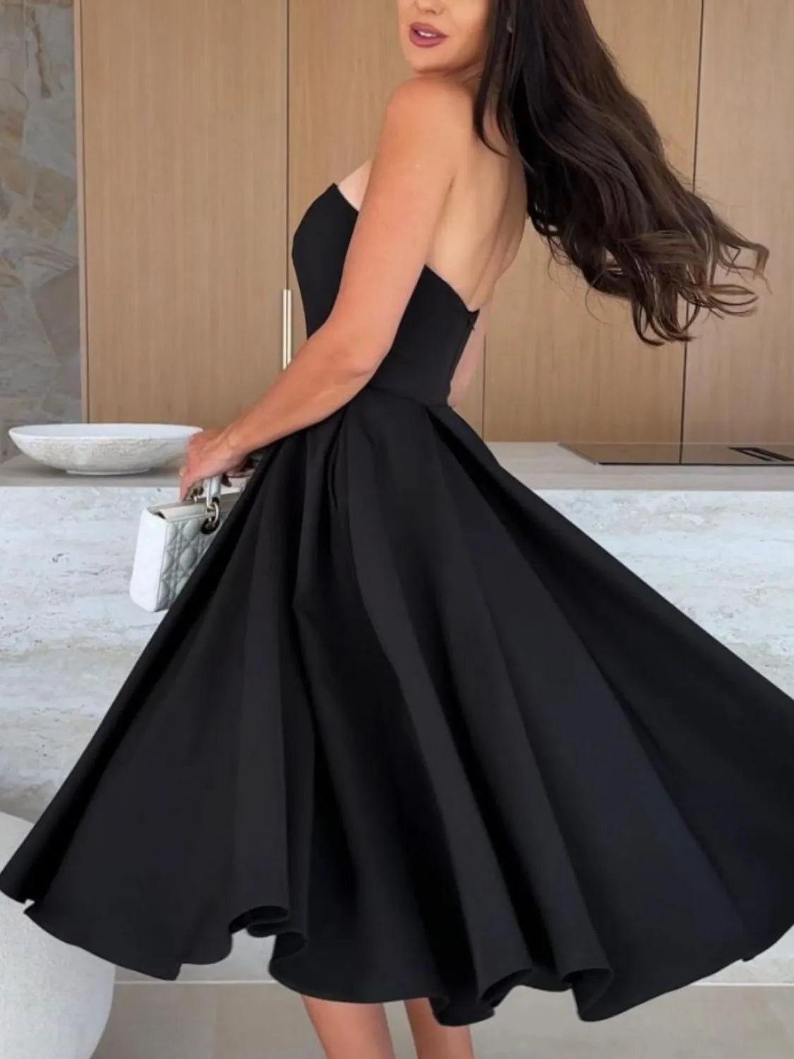 Solid Tube Midi Dress