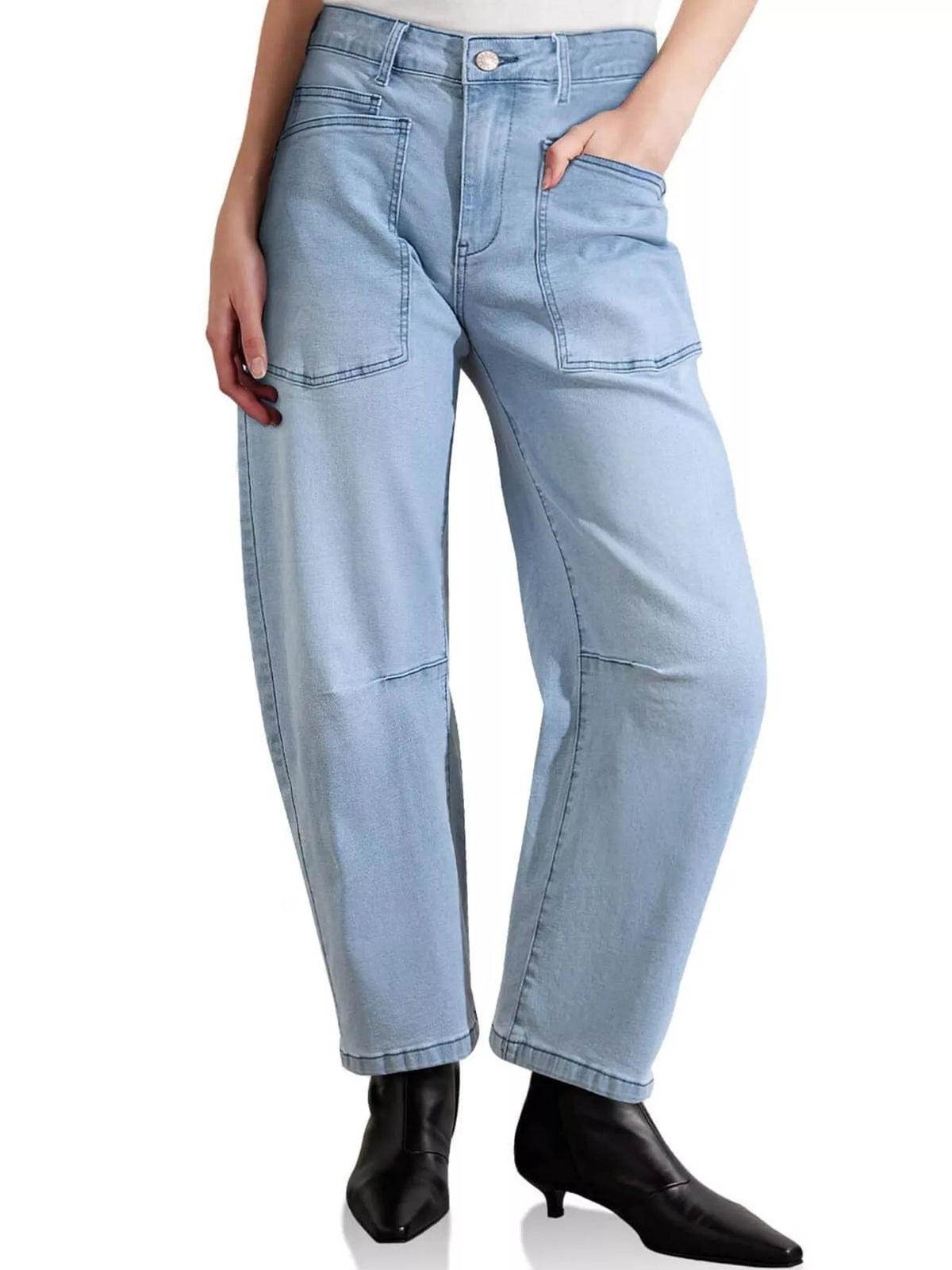 Wide-Leg Jeans with Patch Pockets by Dreamy Drapes