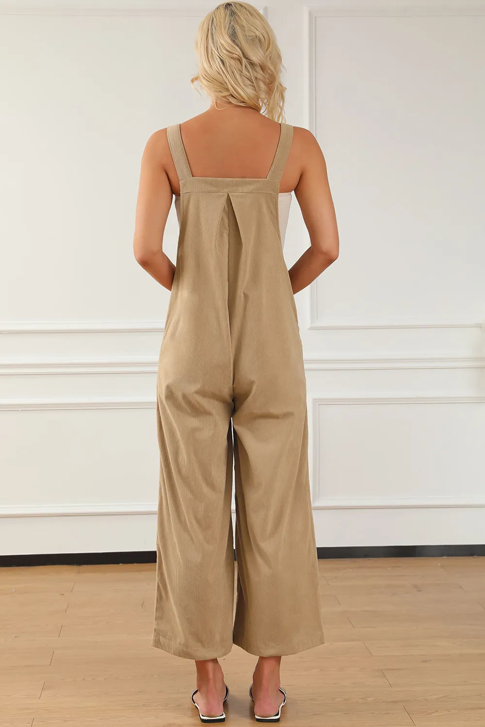 Buttoned Wide Leg Overall