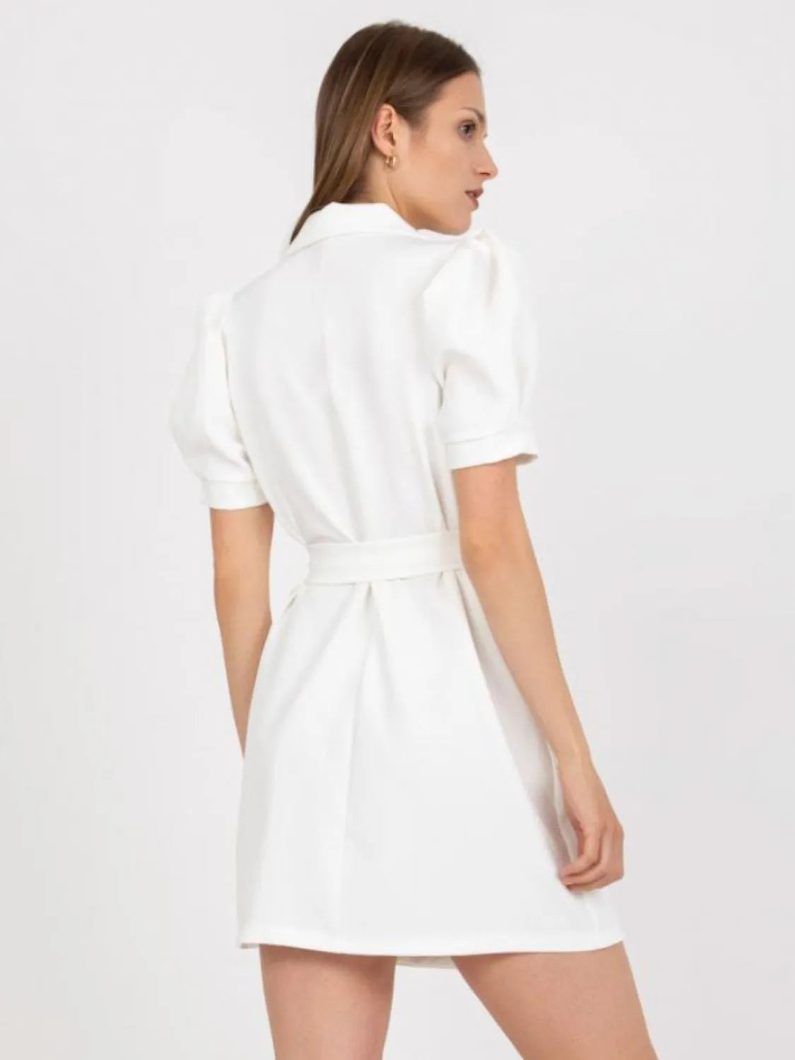 Tie-Waist Short Sleeve Blazer Dress