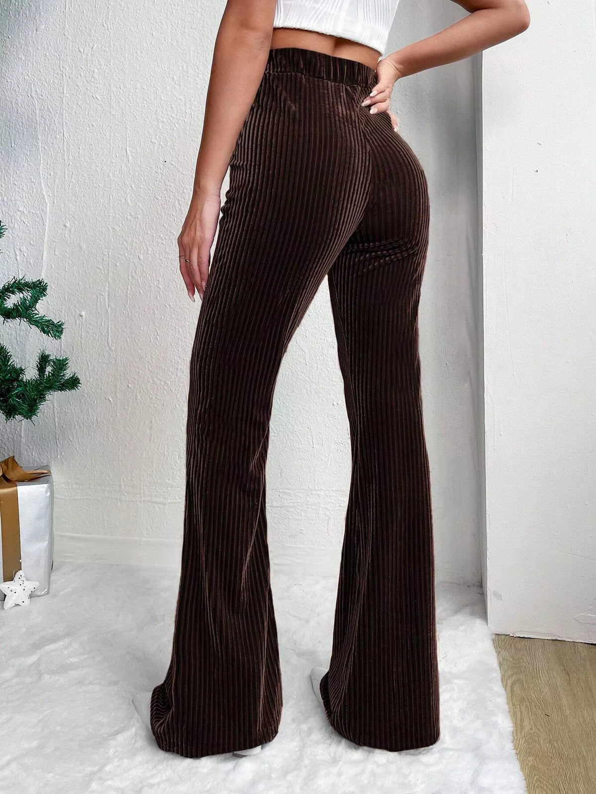 Corduroy High-Waist Flare Pants