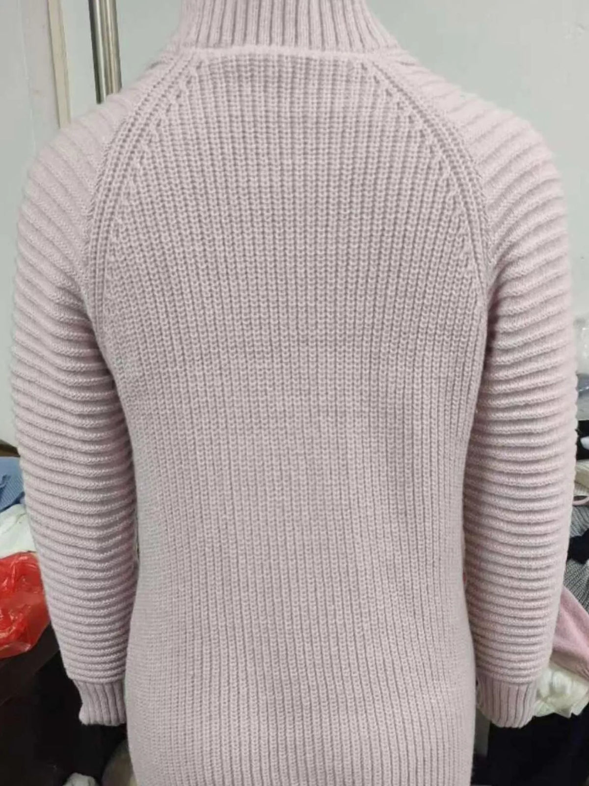 Turtleneck Raglan Sleeve Sweater Dress